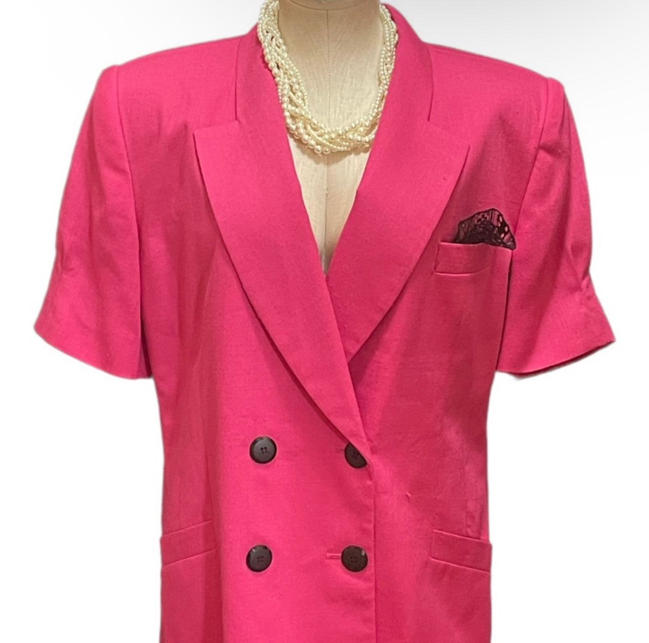 Vintage Pink Double Breasted Blazer By Oleg Cassini Shop THRILLING