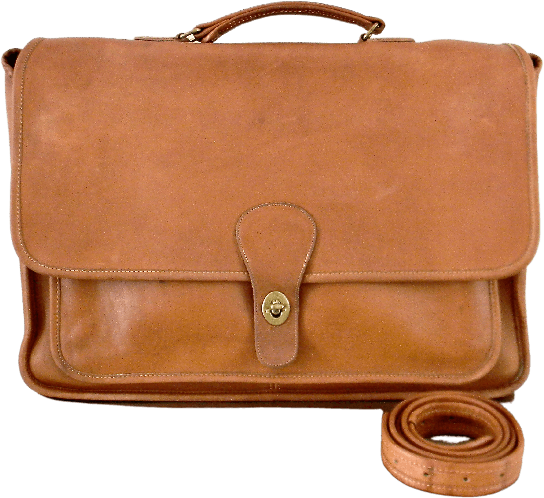 1970s Coach Brown Leather Bag Briefcase Laptop Bag Made in 