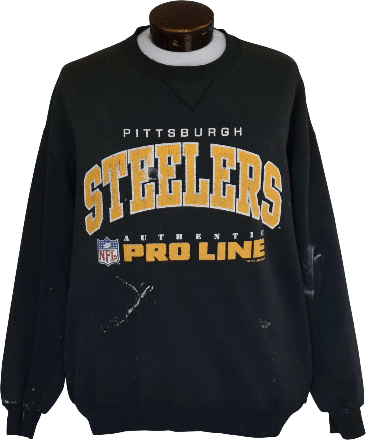 90s pittsburgh steelers paint splattered sweatshirt size large