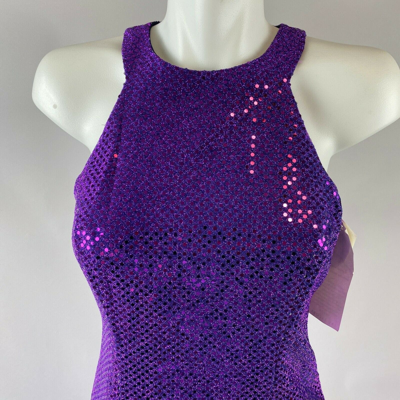 Purple 90s Print Skater Dress main image 1