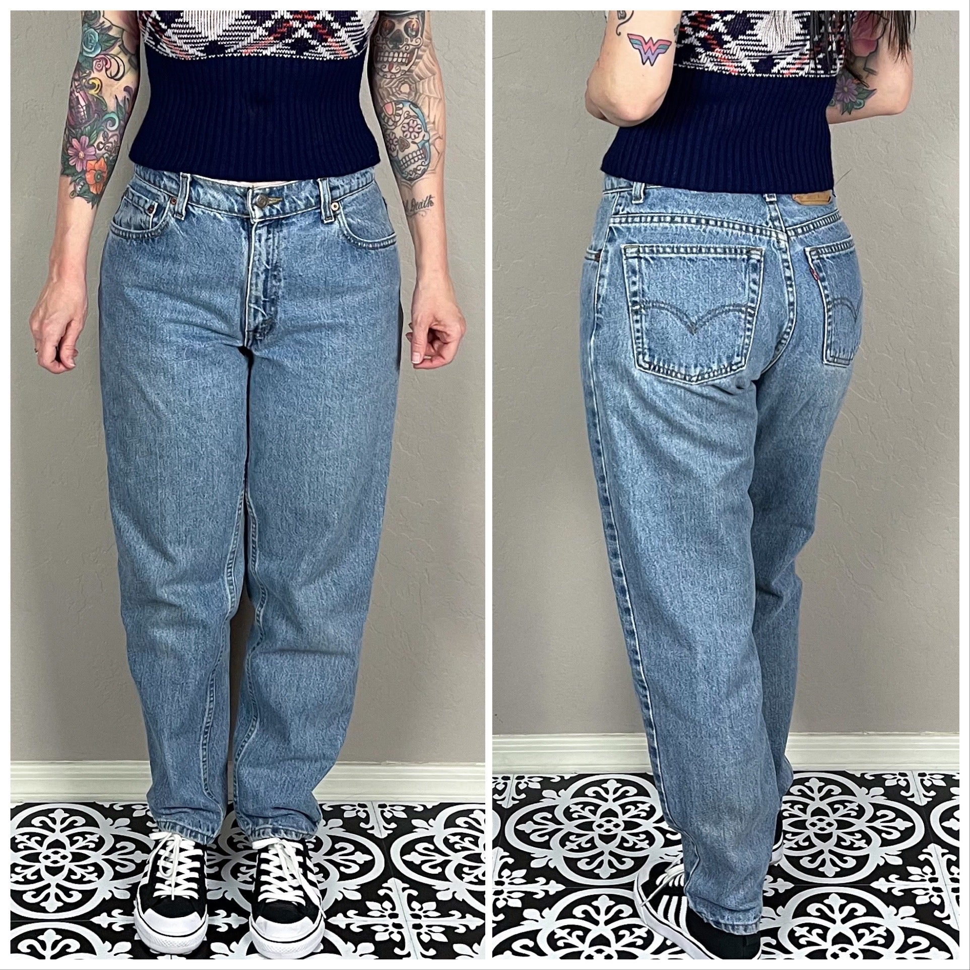 Vintage 90s Light Wash Levi's 550 Relaxed Fit Tapered Leg By