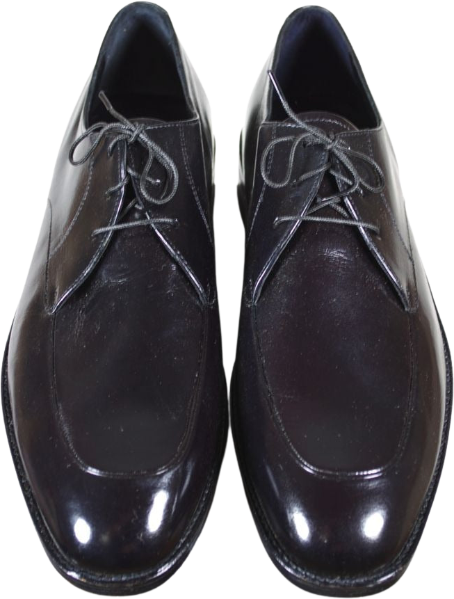 Vintage 60s 70s Mens Dress Shoes Shiny Black Leather Lace ups By Freeman Shop THRILLING