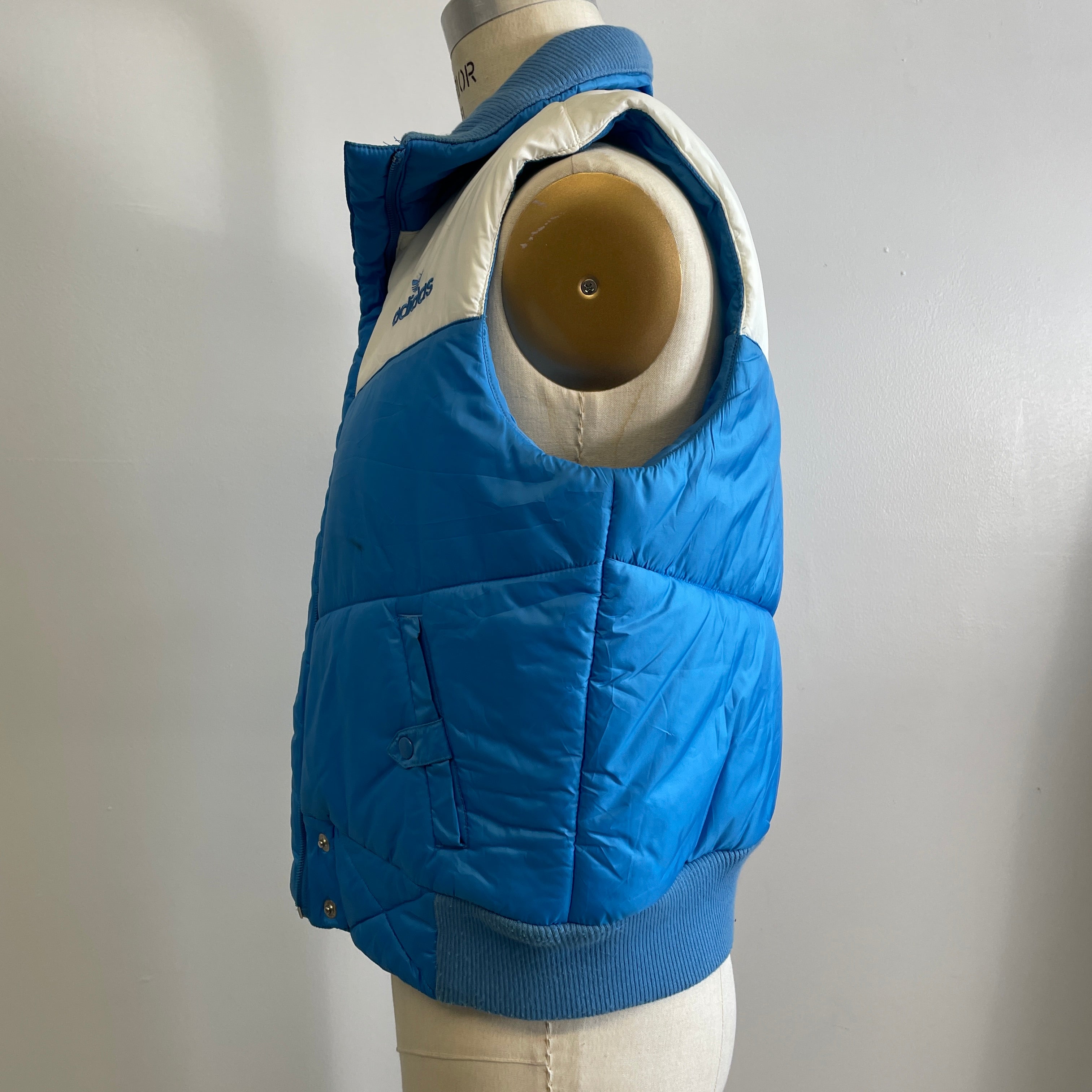 Vintage 00s Colorblock Puffer Vest Blue/white Size Large By Adidas | Shop  THRILLING