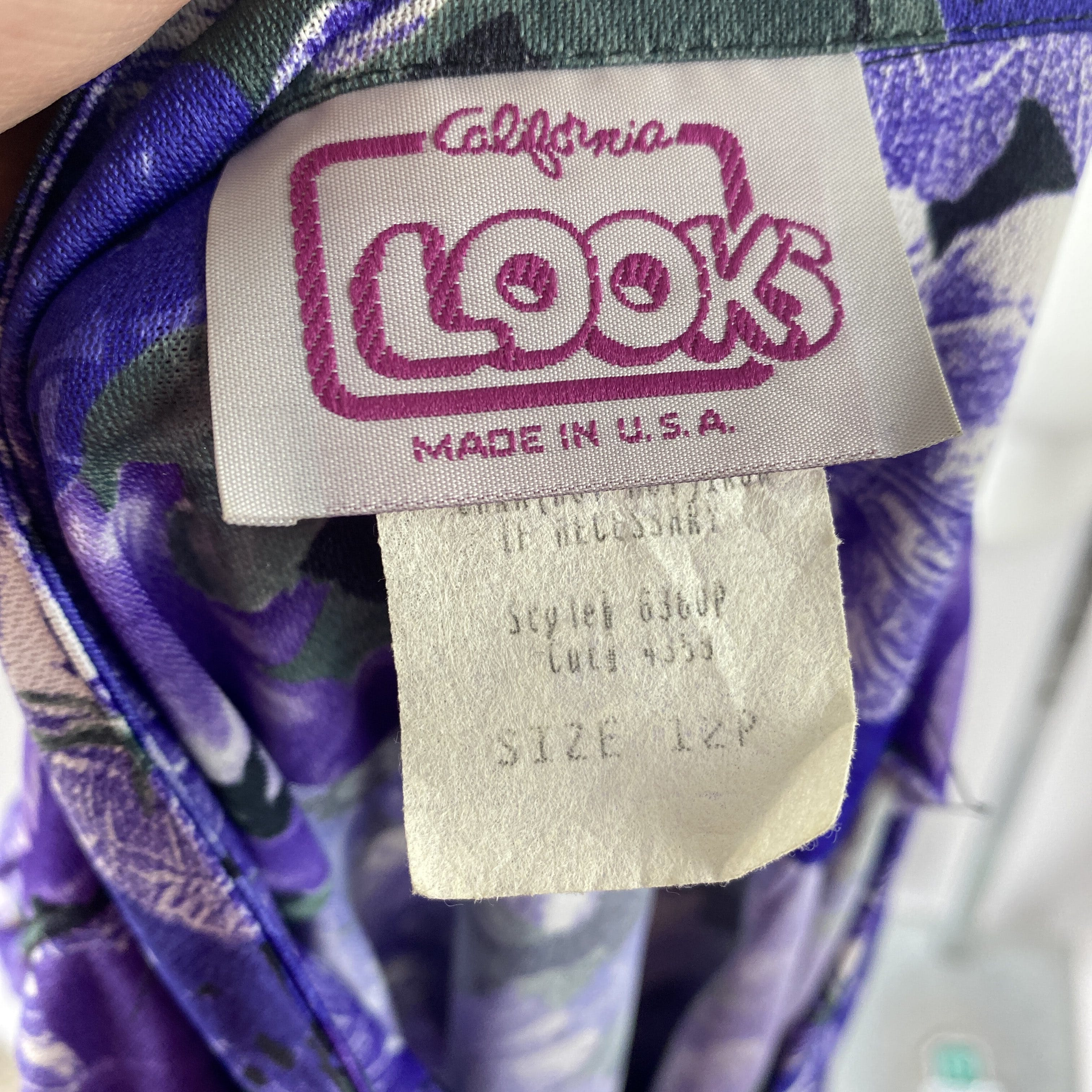 Vintage 80's purple shirt dress L Willi of California main image 1