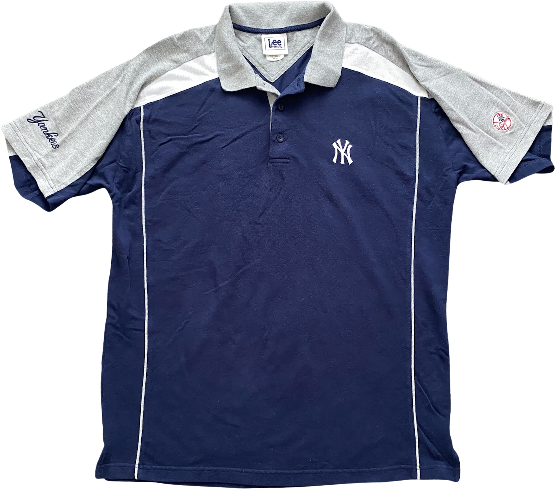 Lee Sport Large New York Yankees Men's Polo Shirt Short Sleeve Blue