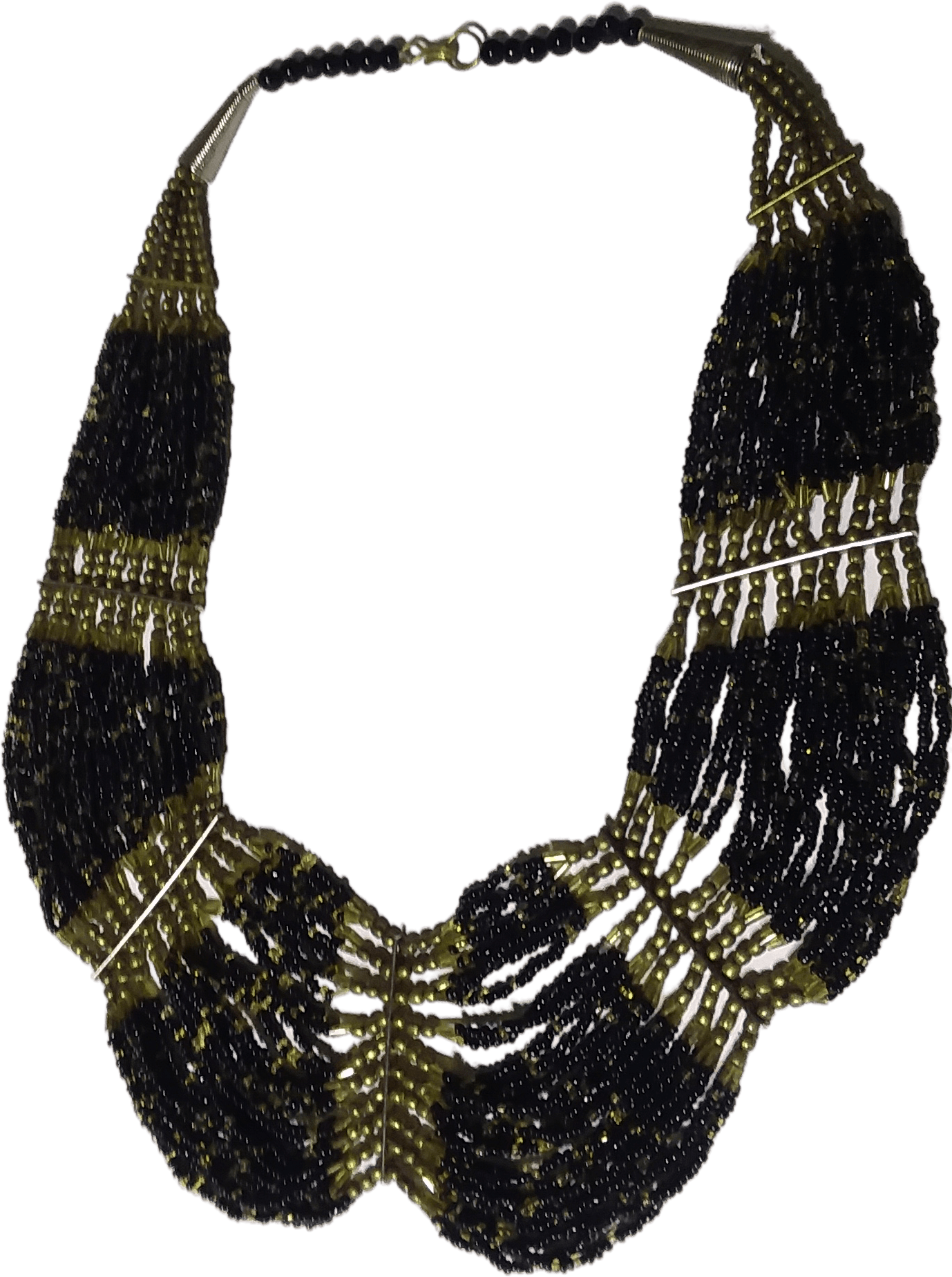 Vintage Brass And Seed Bead Necklace Shop Thrilling 