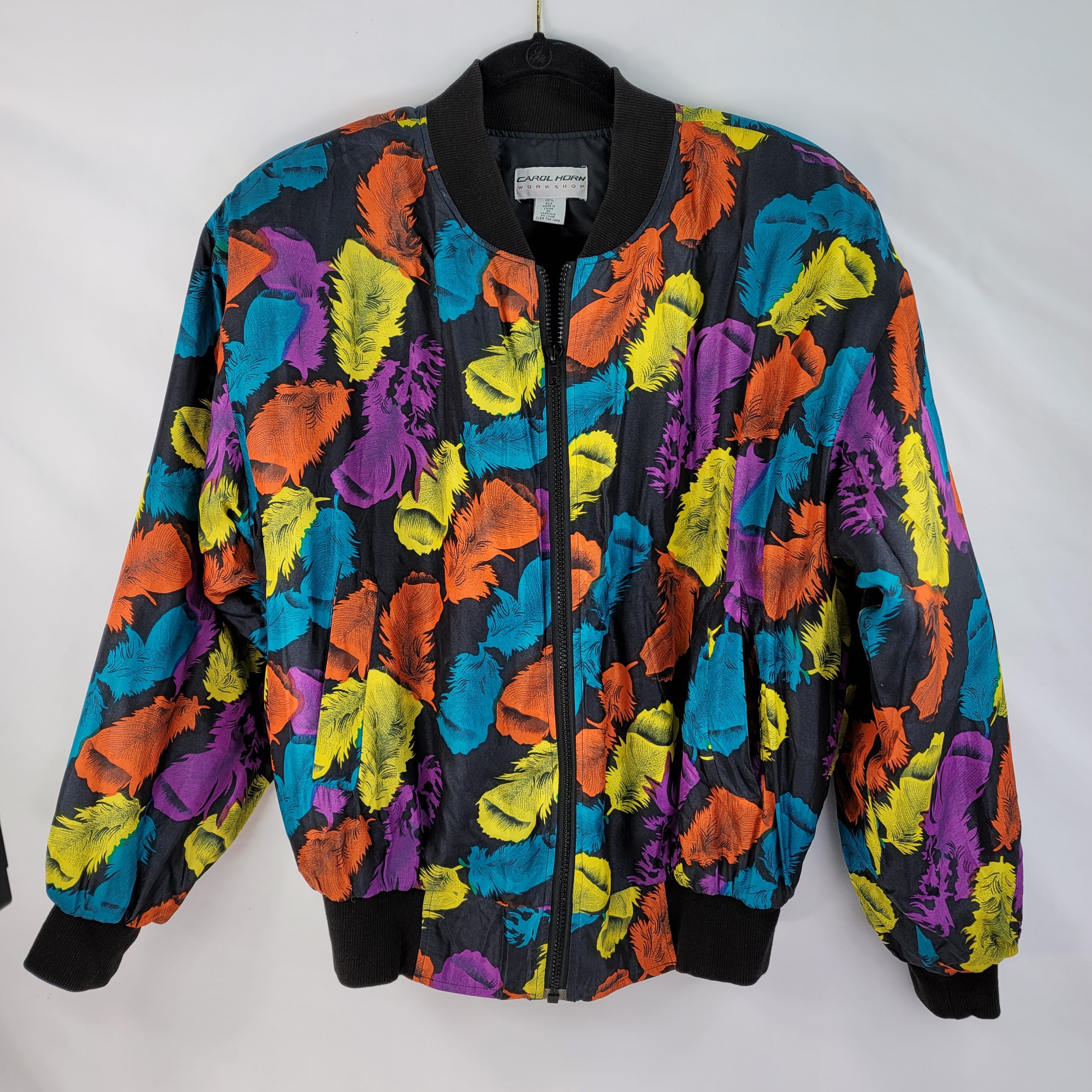 90s Silk Bomber Jacket shops Medium Bold Print