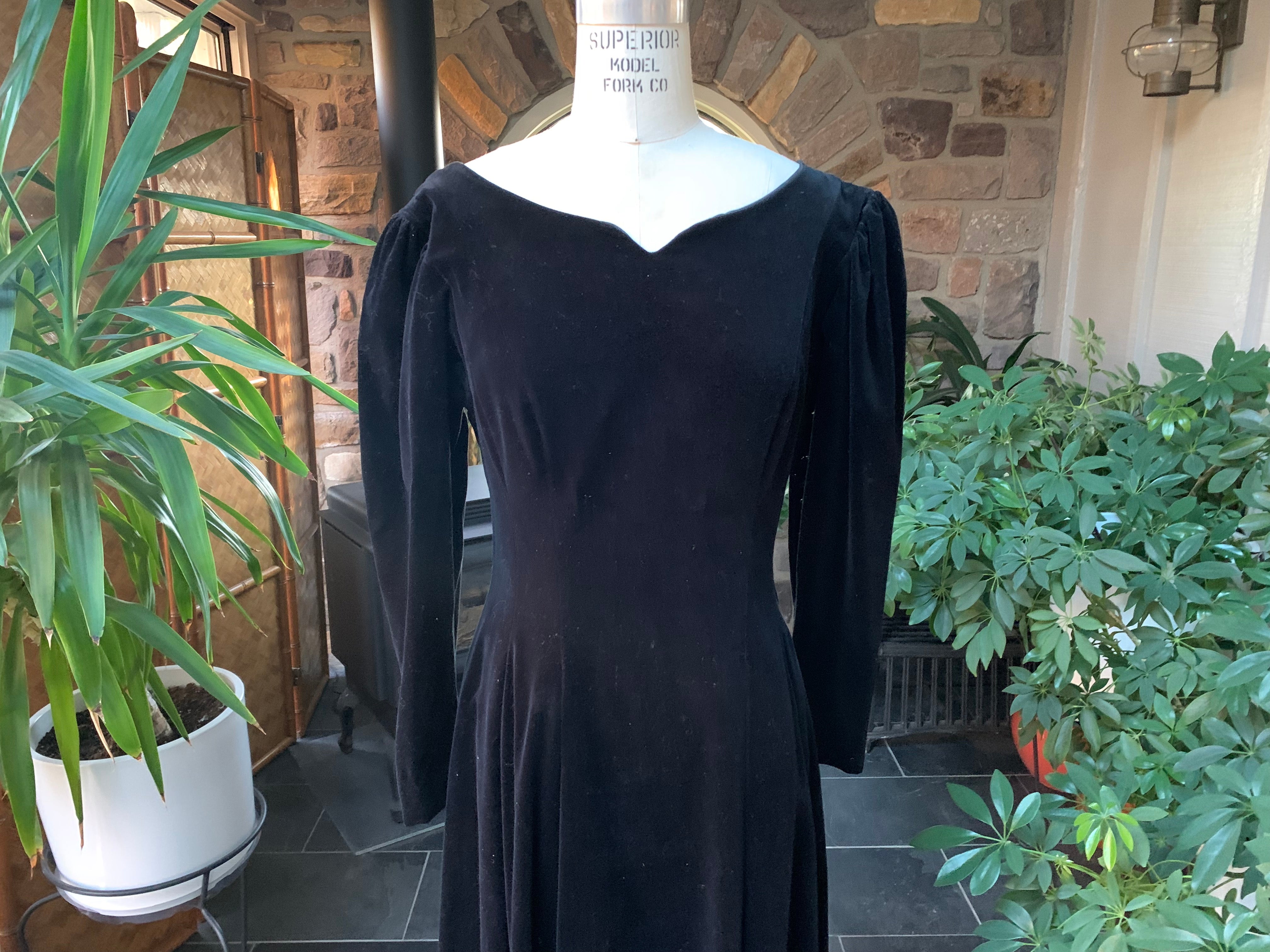 Vintage 80’s black dress formal corset top S main image 0