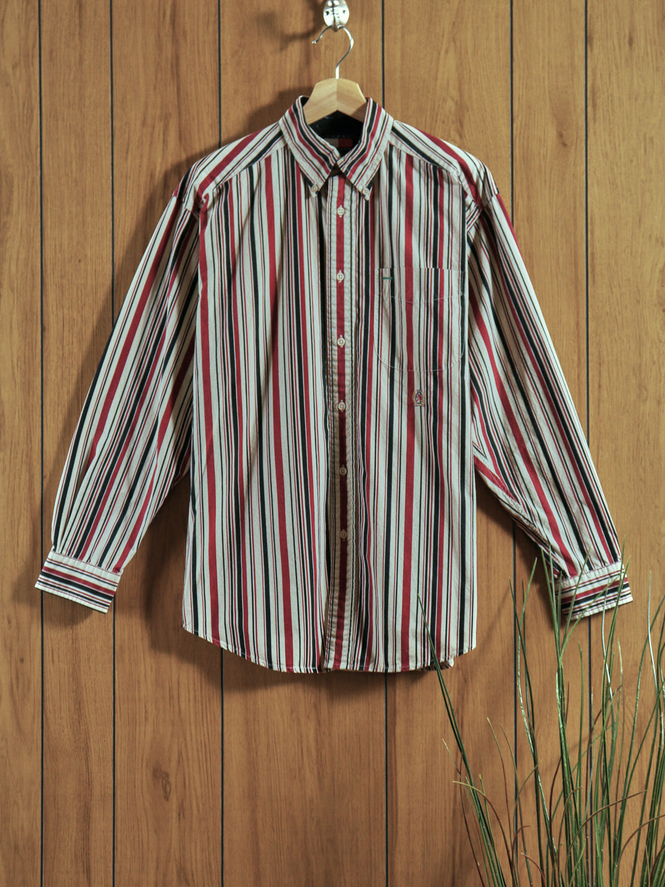 Vintage 90s Striped Long Sleeve Shirt By Tommy Hilfiger | Shop