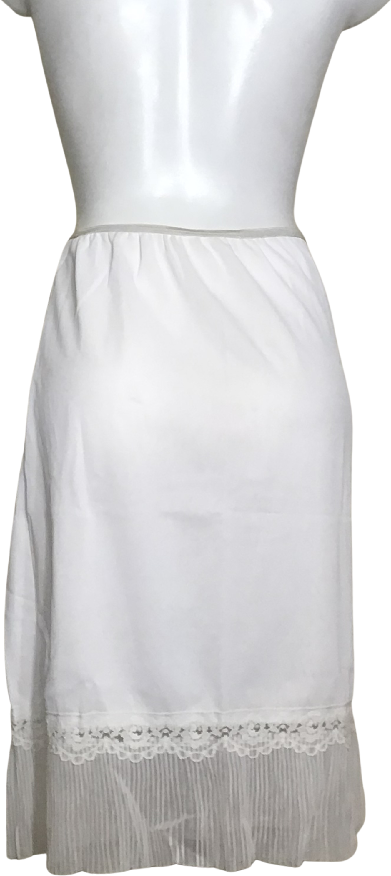 Vintage 60s White Nylon Half Slip With Pleated Lace Detailing Shop THRILLING