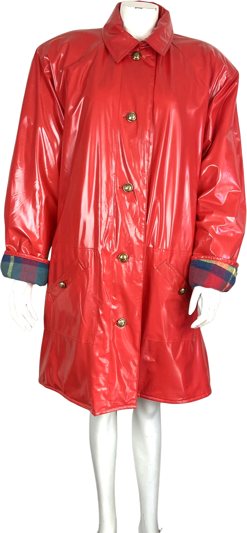Vintage 80s/90s Red Shiny Glossy Pvc Vinyl Raincoat Rain Coat By Jg Hook |  Shop THRILLING
