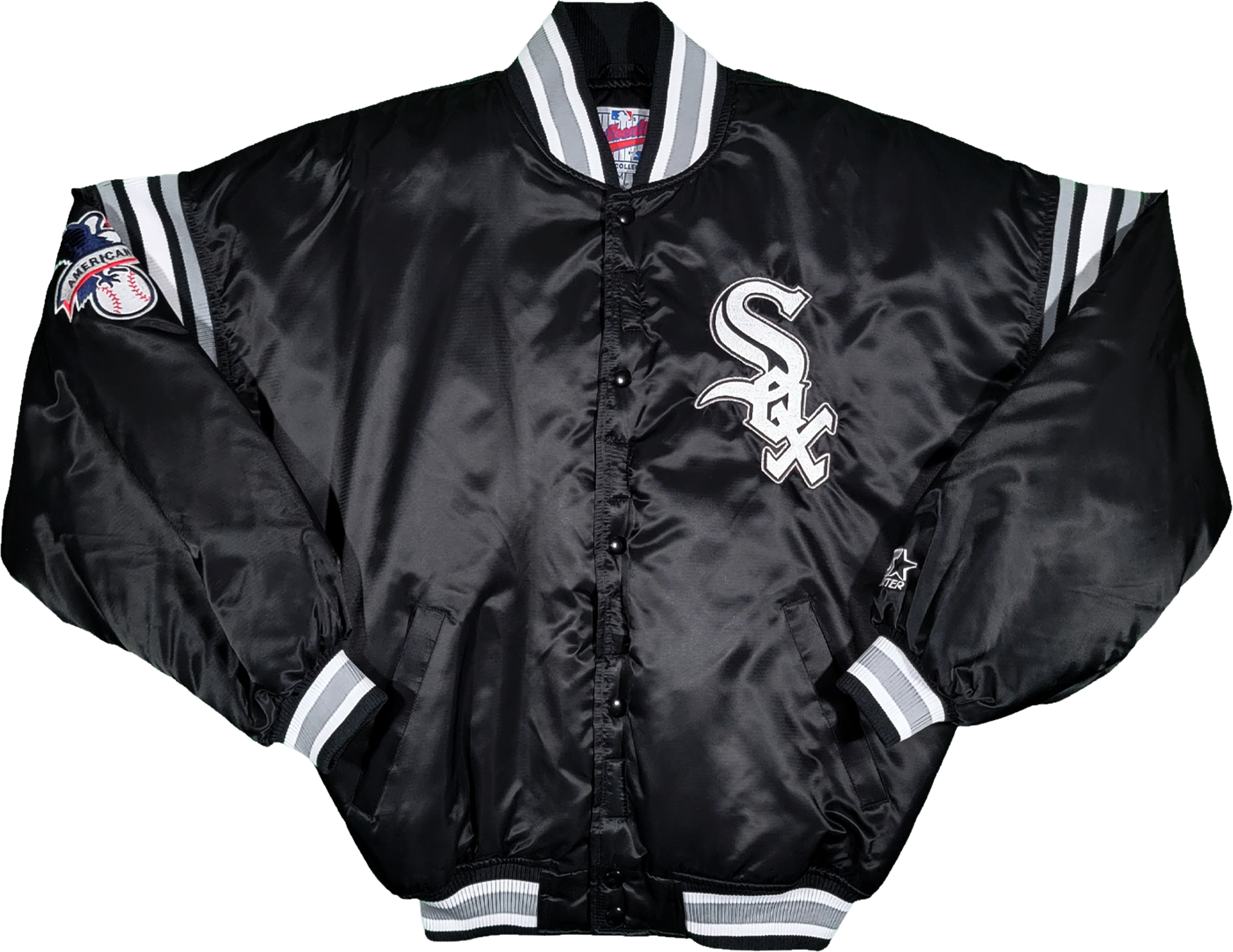 Vintage White Sox Sweater L 80s 90s Chicago Baseball Windbreaker Starter  Jacket 