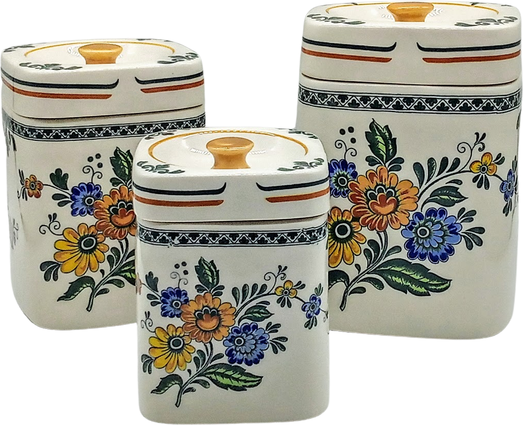 Circa White Ceramic Kitchen Canister Set