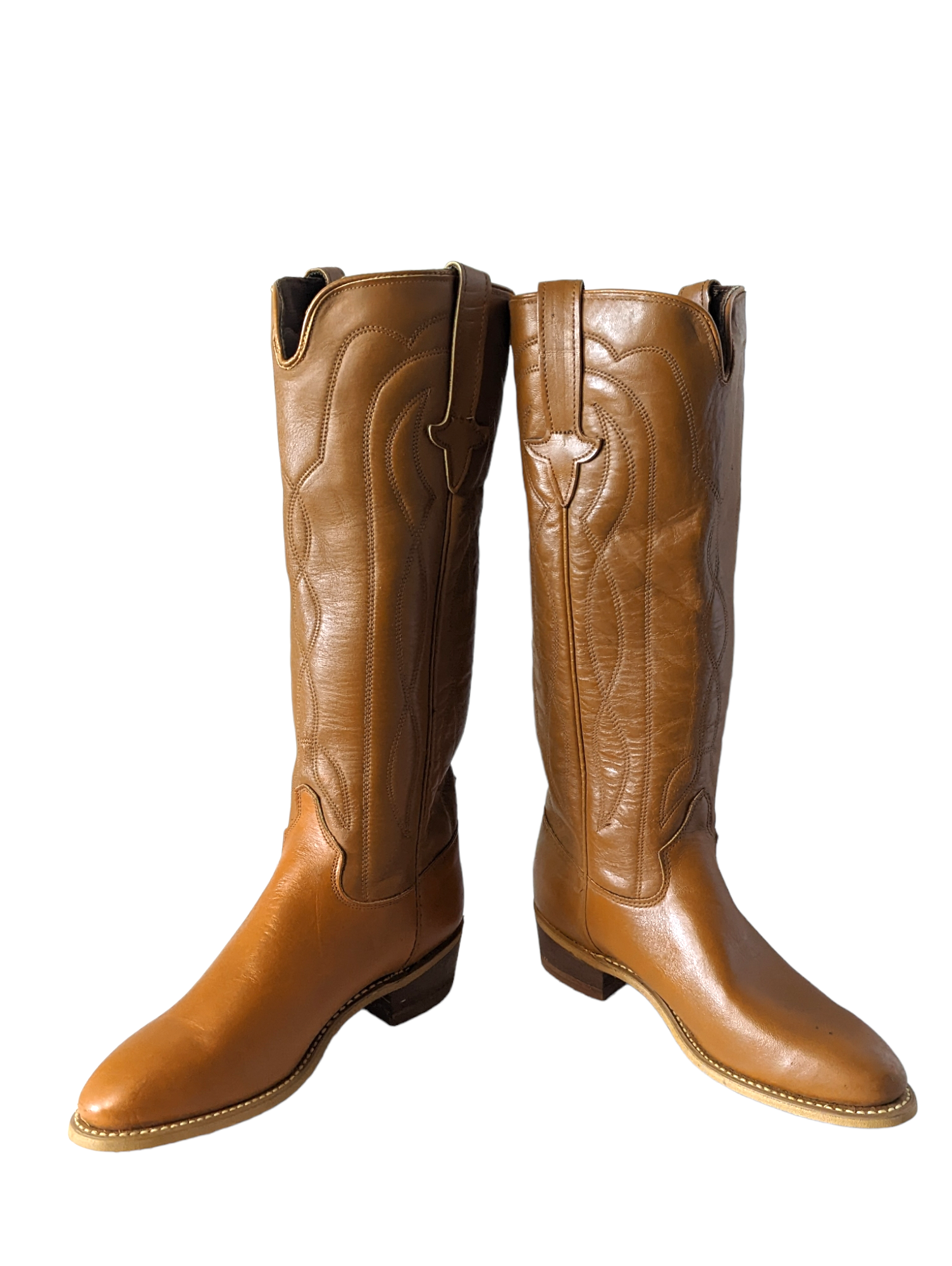 Vintage 70s Knee High Leather Campus Cowboy Western Boots 6 By Capezio ...