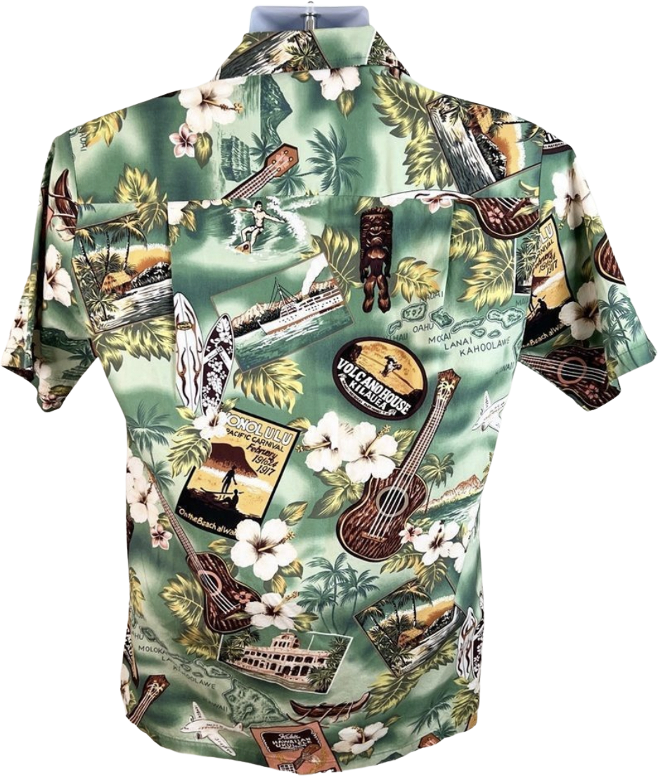 Men's Silk Hawaiian shirt with diagonal striped print