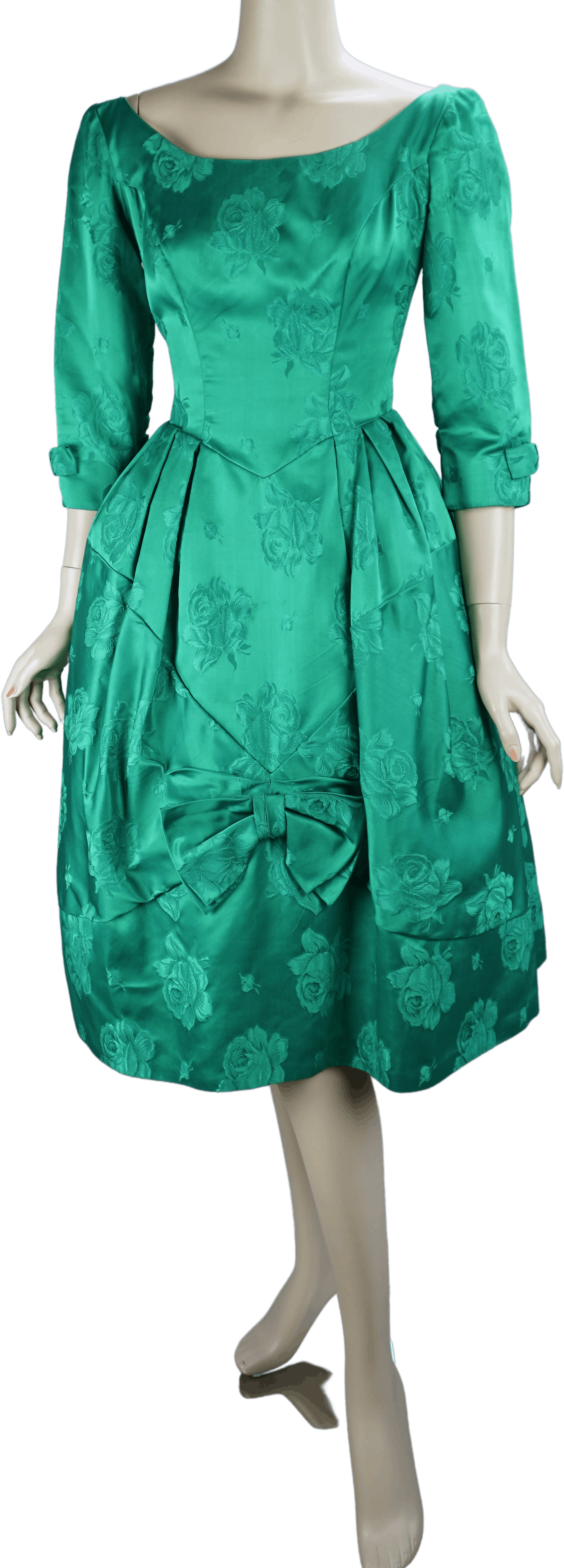 Vintage 50's Green Damask Full Skirt Cocktail Dress | Shop THRILLING Vintage 50's Green Damask Full Skirt Cocktail Dress | Shop THRILLING