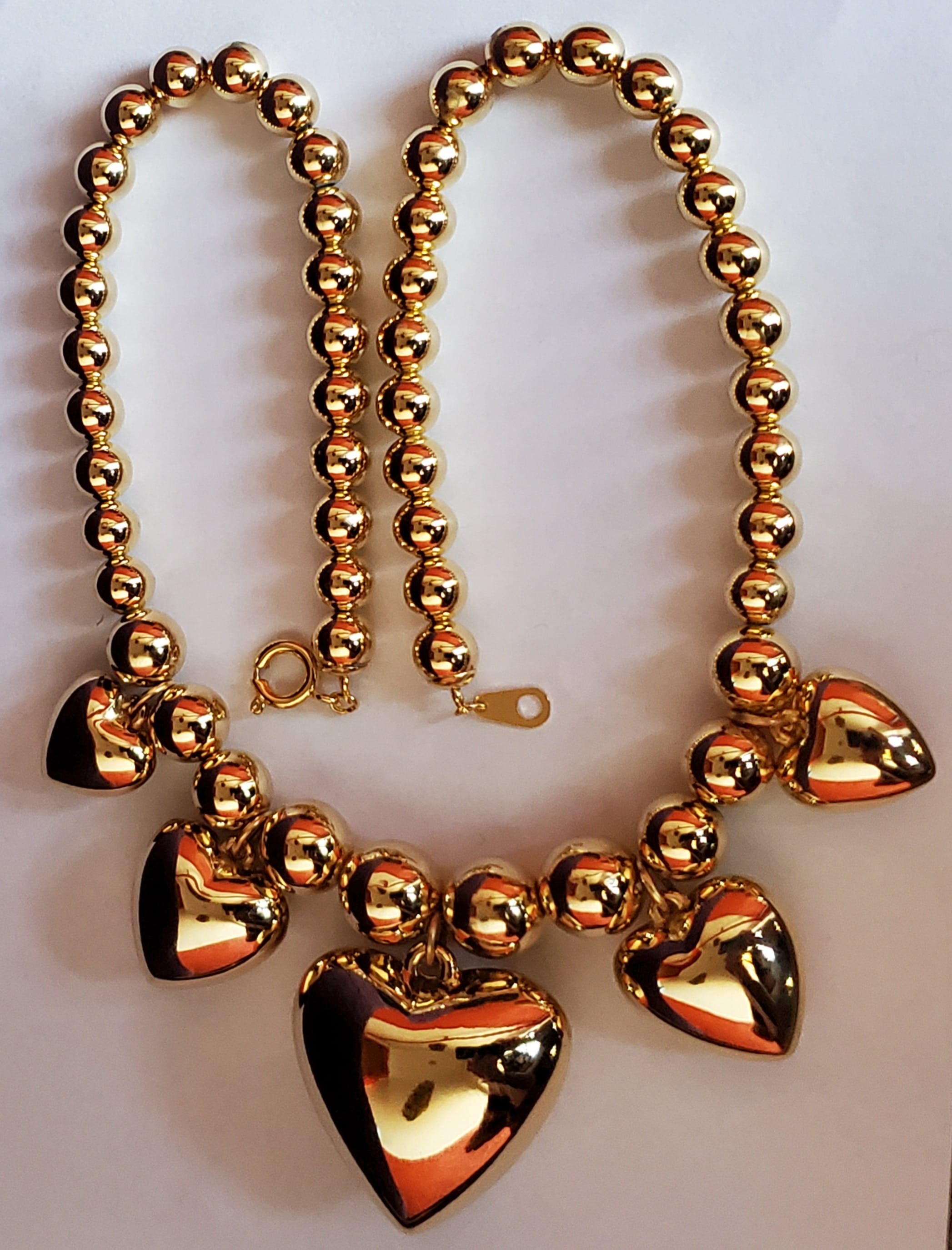 GOLD VINTAGE PUFF HEART NECKLACE – Tootsie Jewelry