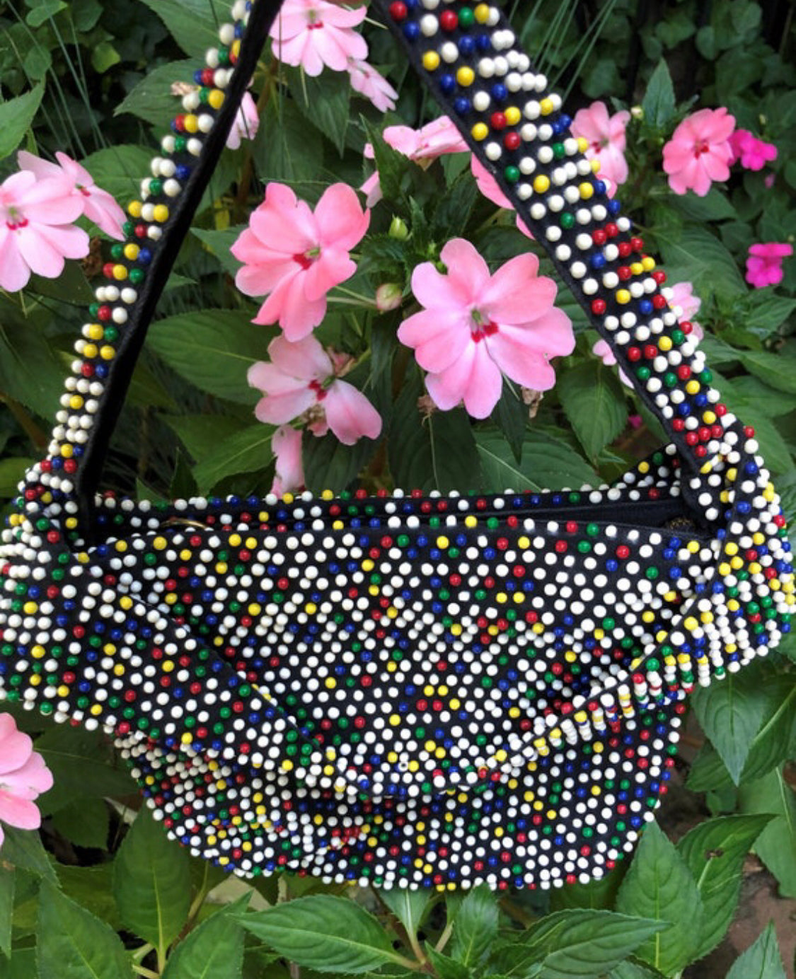 2024 Vintage Caviar Beaded By Lumured Multicolored Beaded Handbag Purse Circa 1940’s