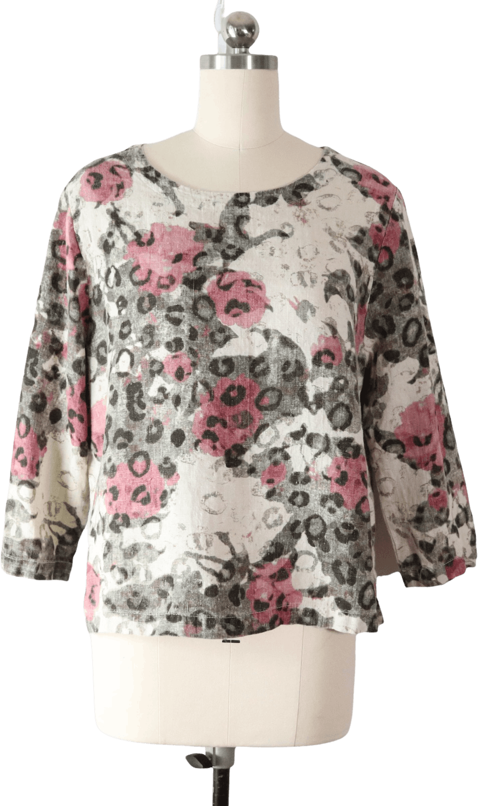 Vintage 90’s Artsy Floral Pure Linen Cropped Top by Hot Cotton Shop THRILLING