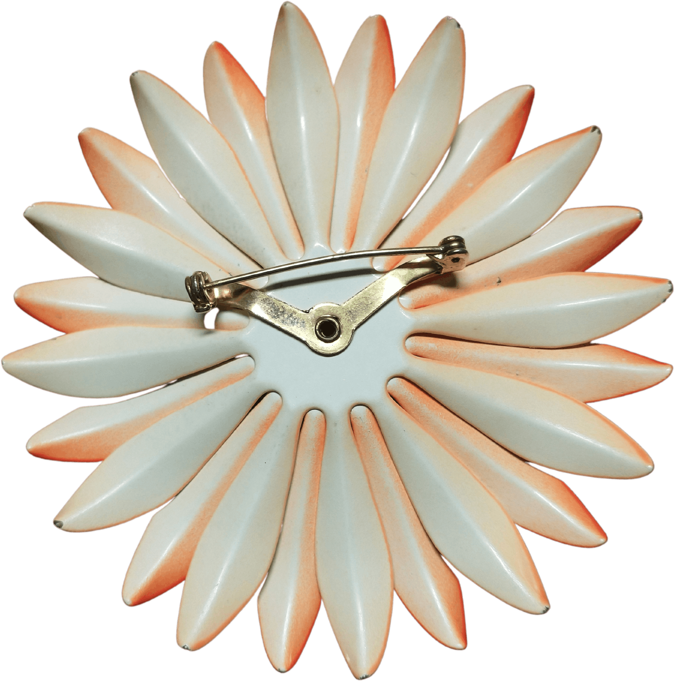 Vintage 70's Orange Flower Pin Shop THRILLING
