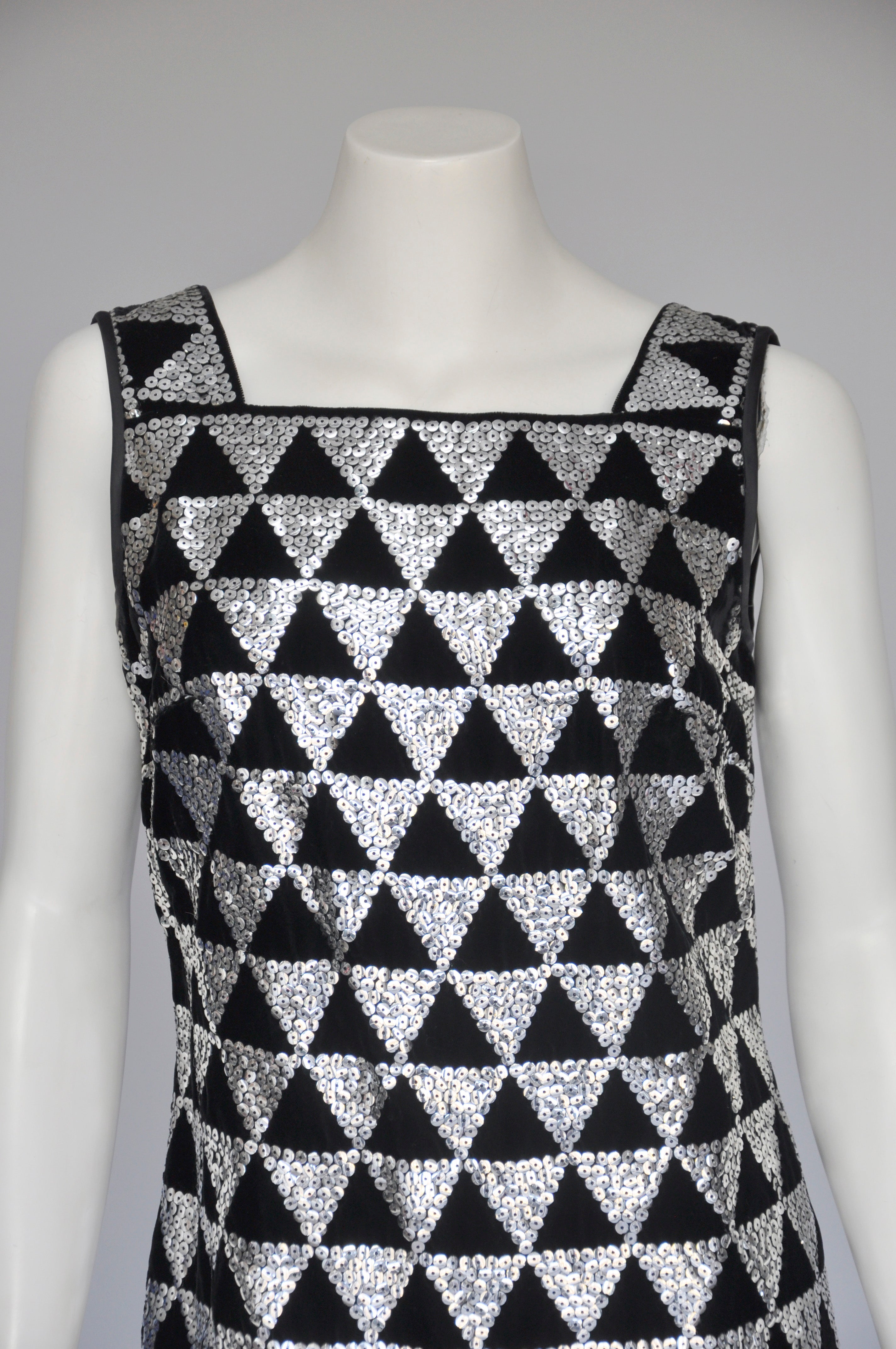 Vintage Midnight Velvet Dress with Sequin Border Detail ••• main image 1