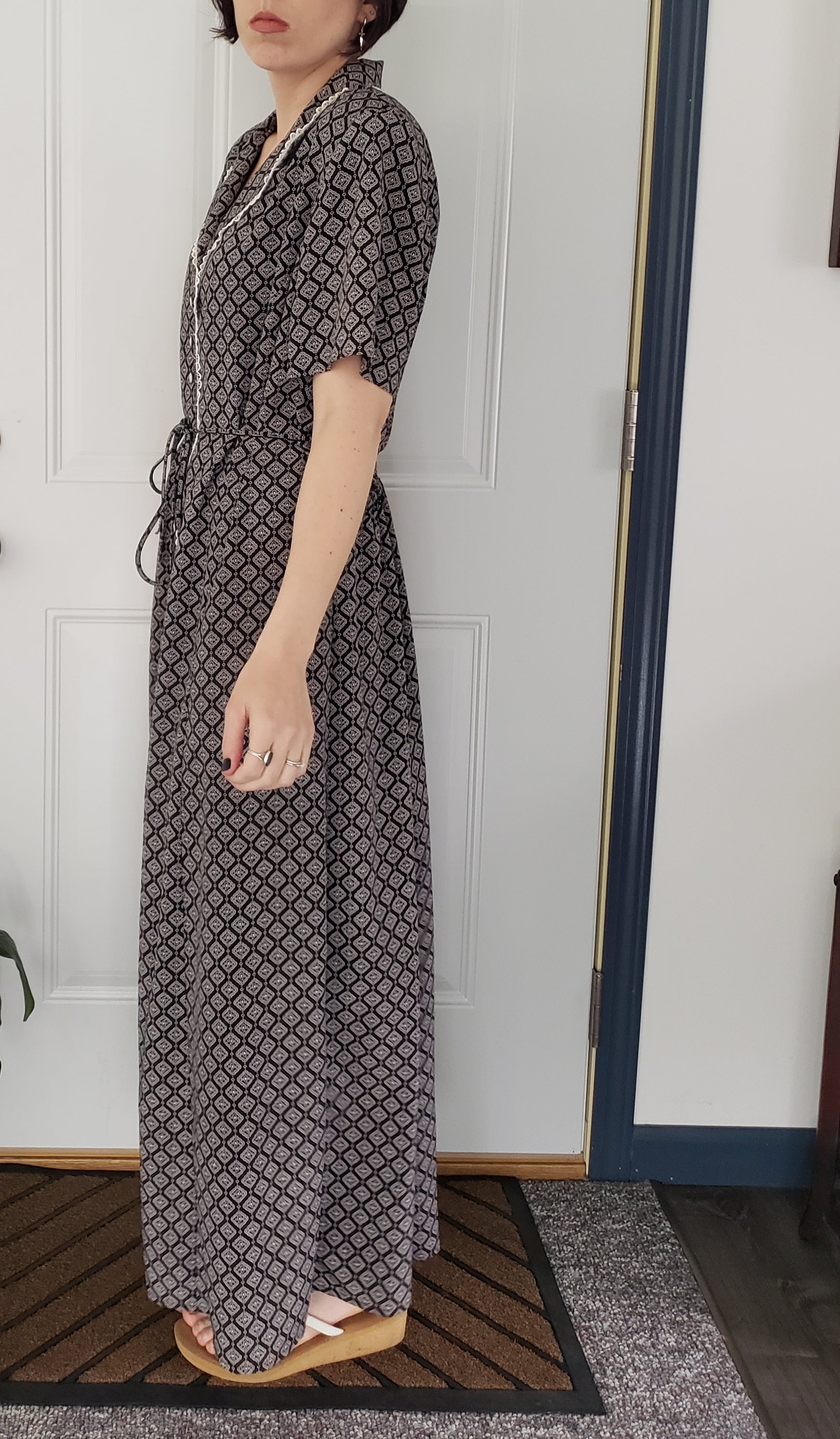 Vintage 90s Button Down Maxi Dress By Danny & Nicole
