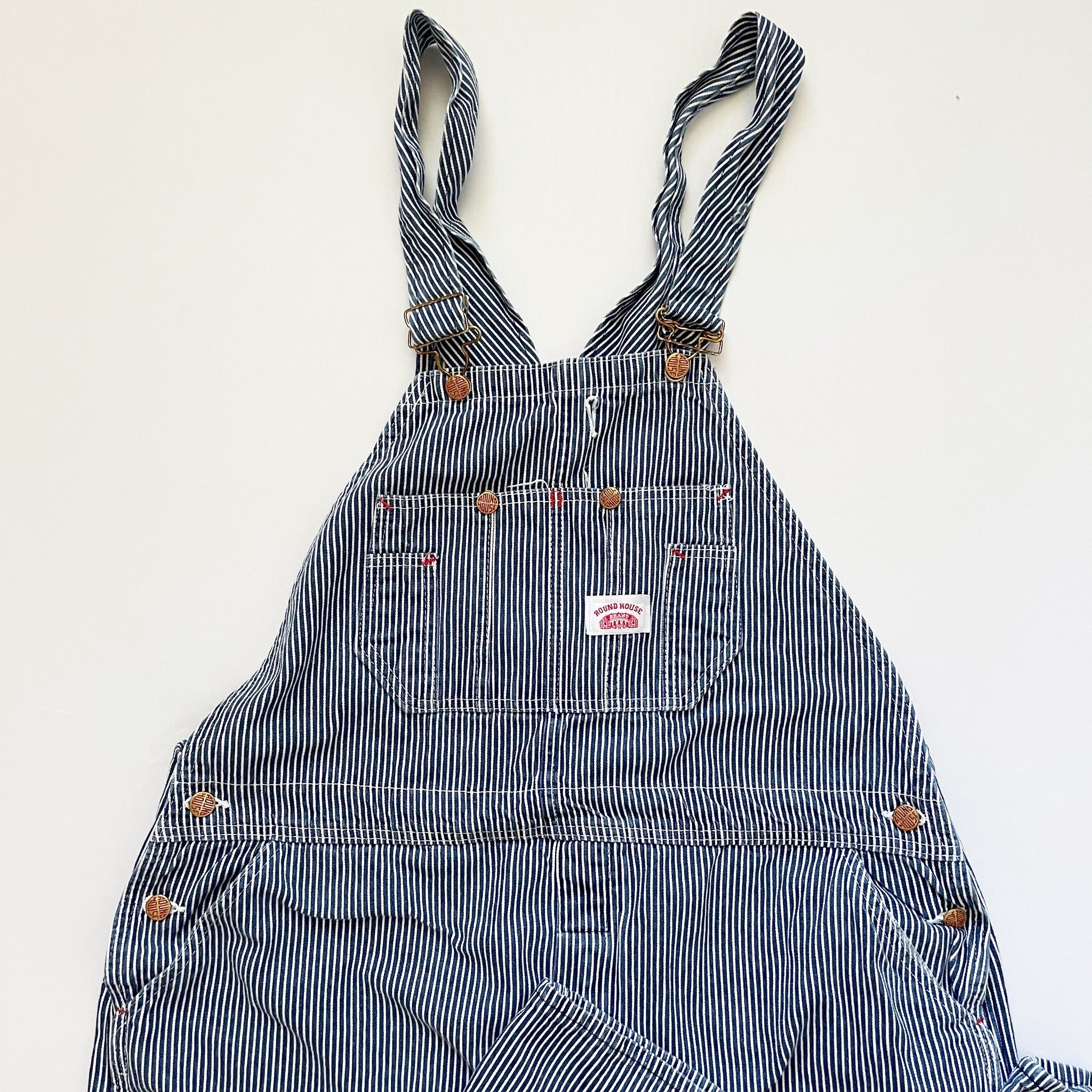 70s Vintage Hickory Railroad Striped Denim Overalls 38 By Round House |  Shop THRILLING