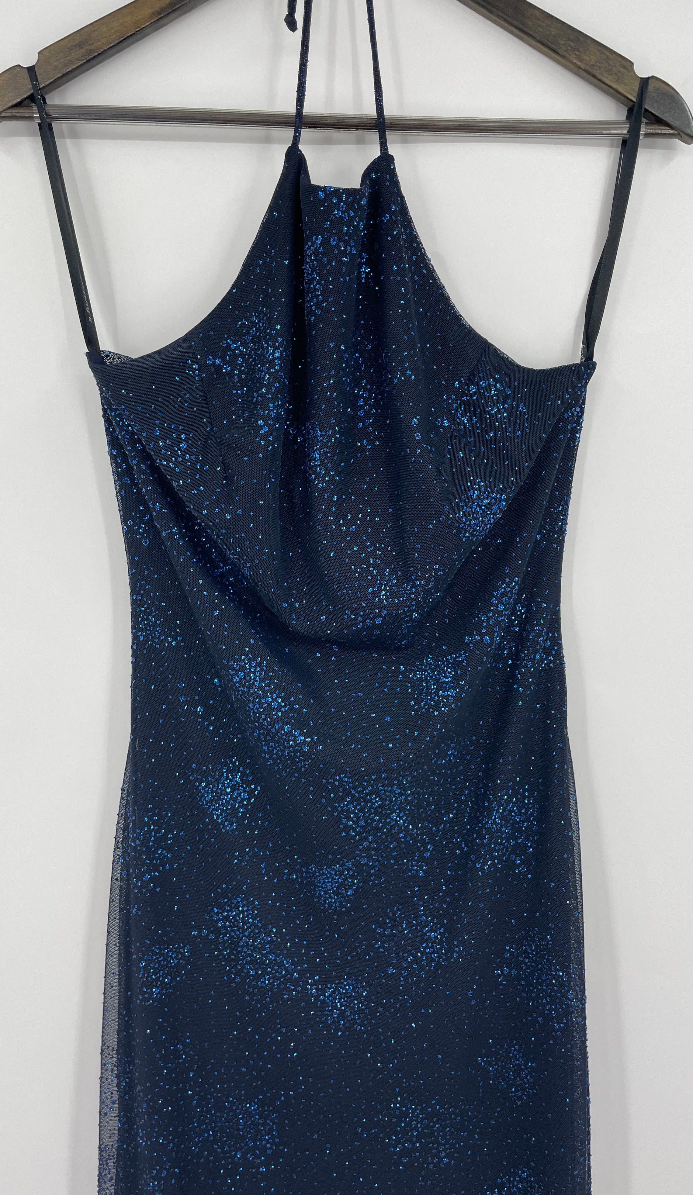 Vintage 00s Blue Sparkly Maxi Dress By A Fortiori | Shop THRILLING