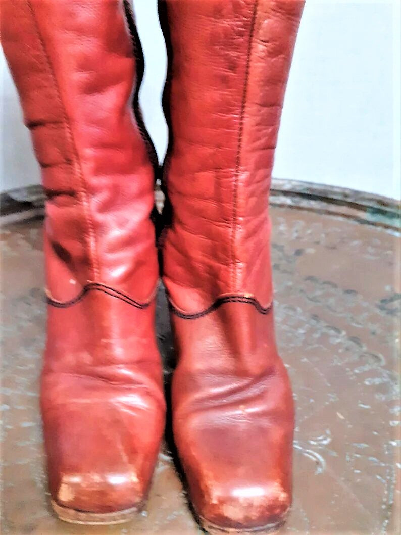 Vintage 60s/70s Rare Harness Style Campus Penny Lane Boots by Dexter