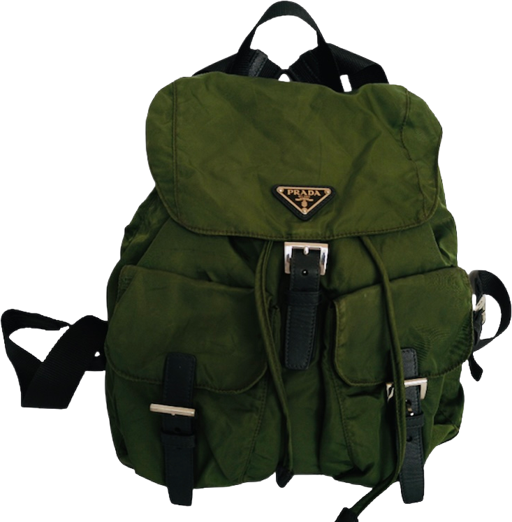 Prada Black/Green Nylon Fluo Backpack Prada