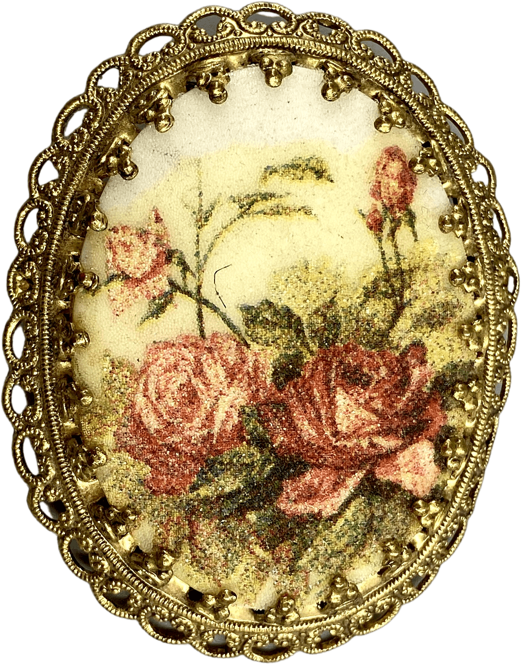 Vintage Mid Century Sugar Glass Rose Flower Brooch Shop THRILLING