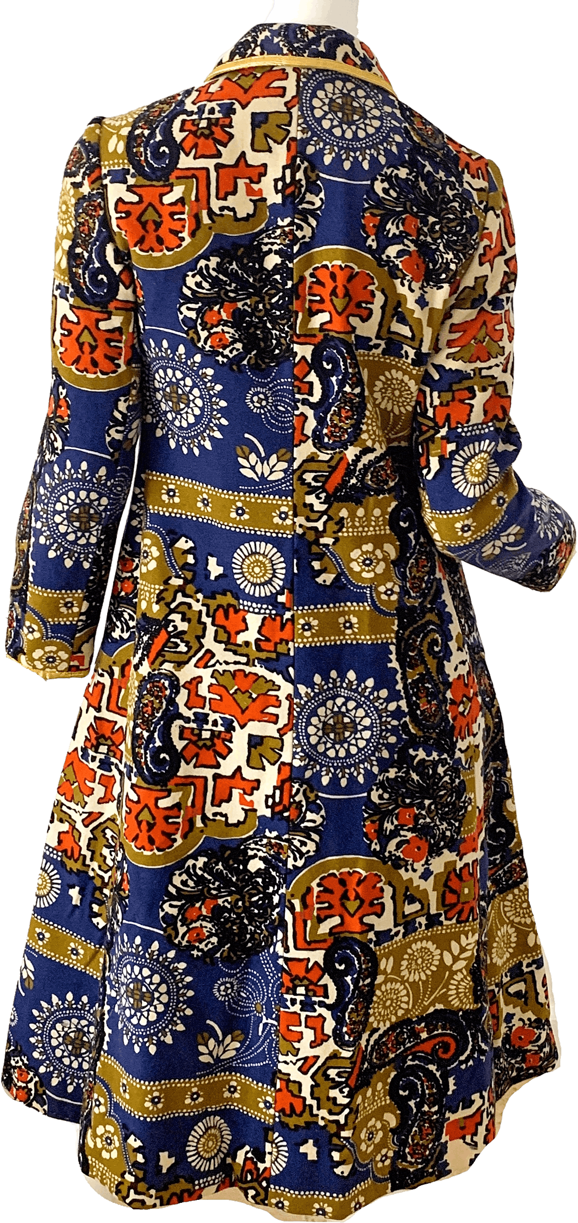 Vintage 60's Velvet Rhinestone Wool Tapestry Dress Coat by Malcolm