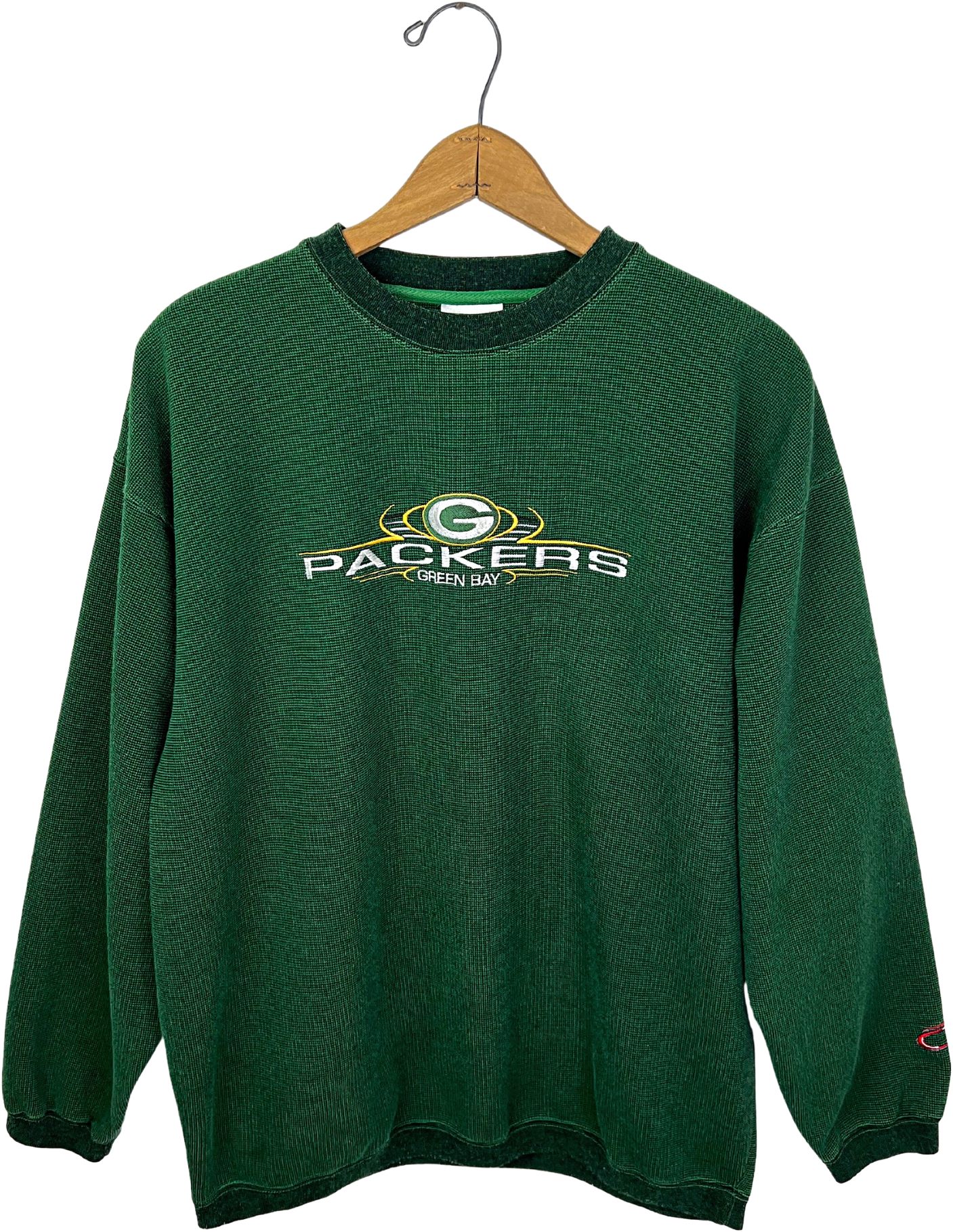 VINTAGE Green Bay Packers Sweatshirt Men Large Green Crew Neck Sweater 80s  90s