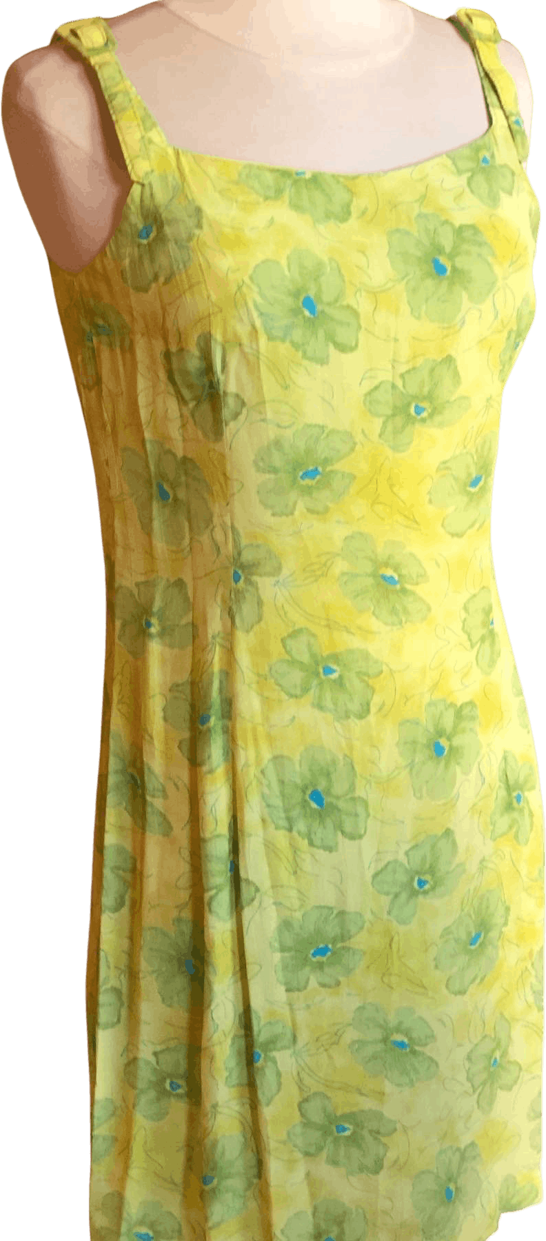 Vintage 90's Lime Flower Mini Dress Shop THRILLING