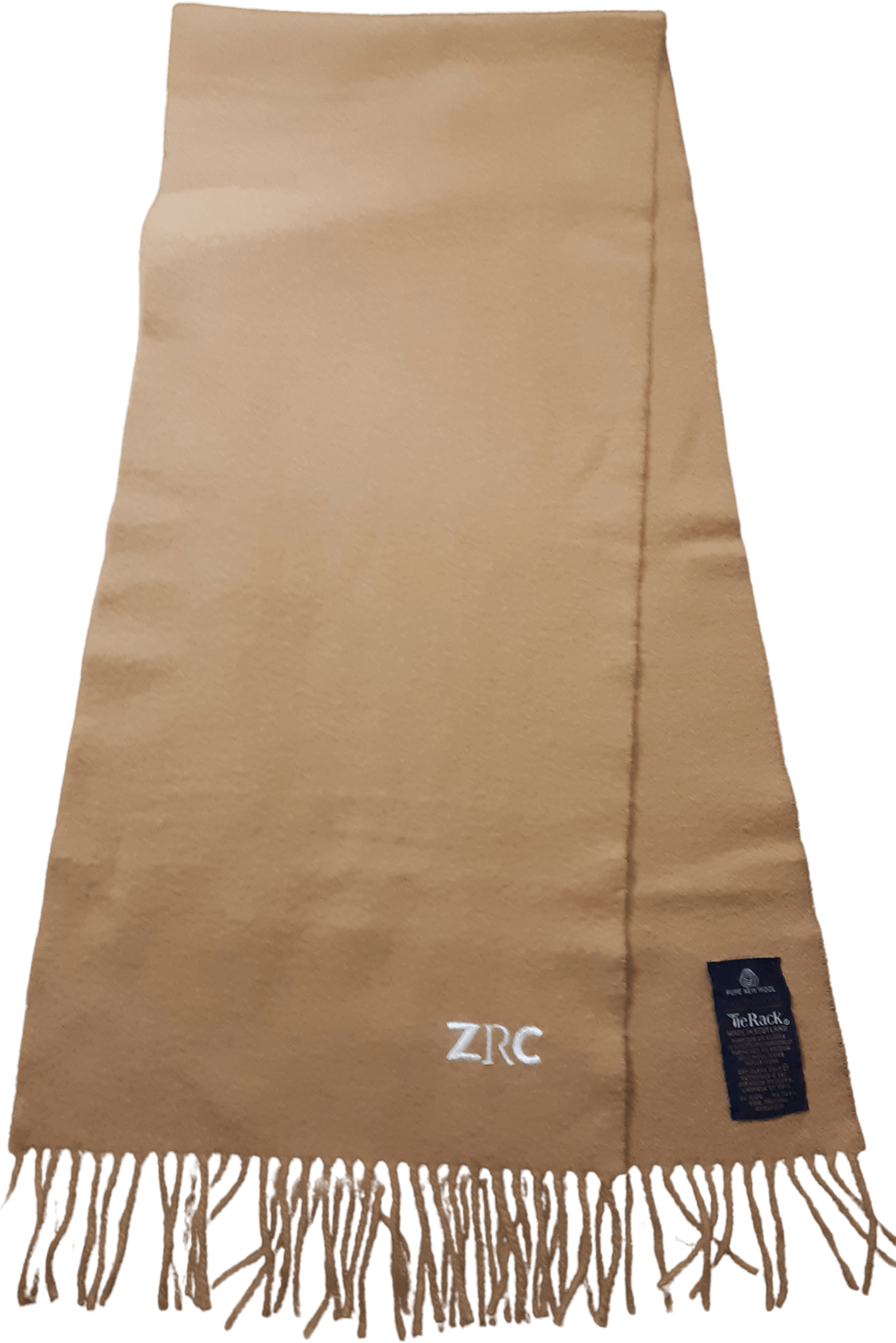 Vintage 70's Tan Lambswool Scarf by Tie Rack Shop THRILLING