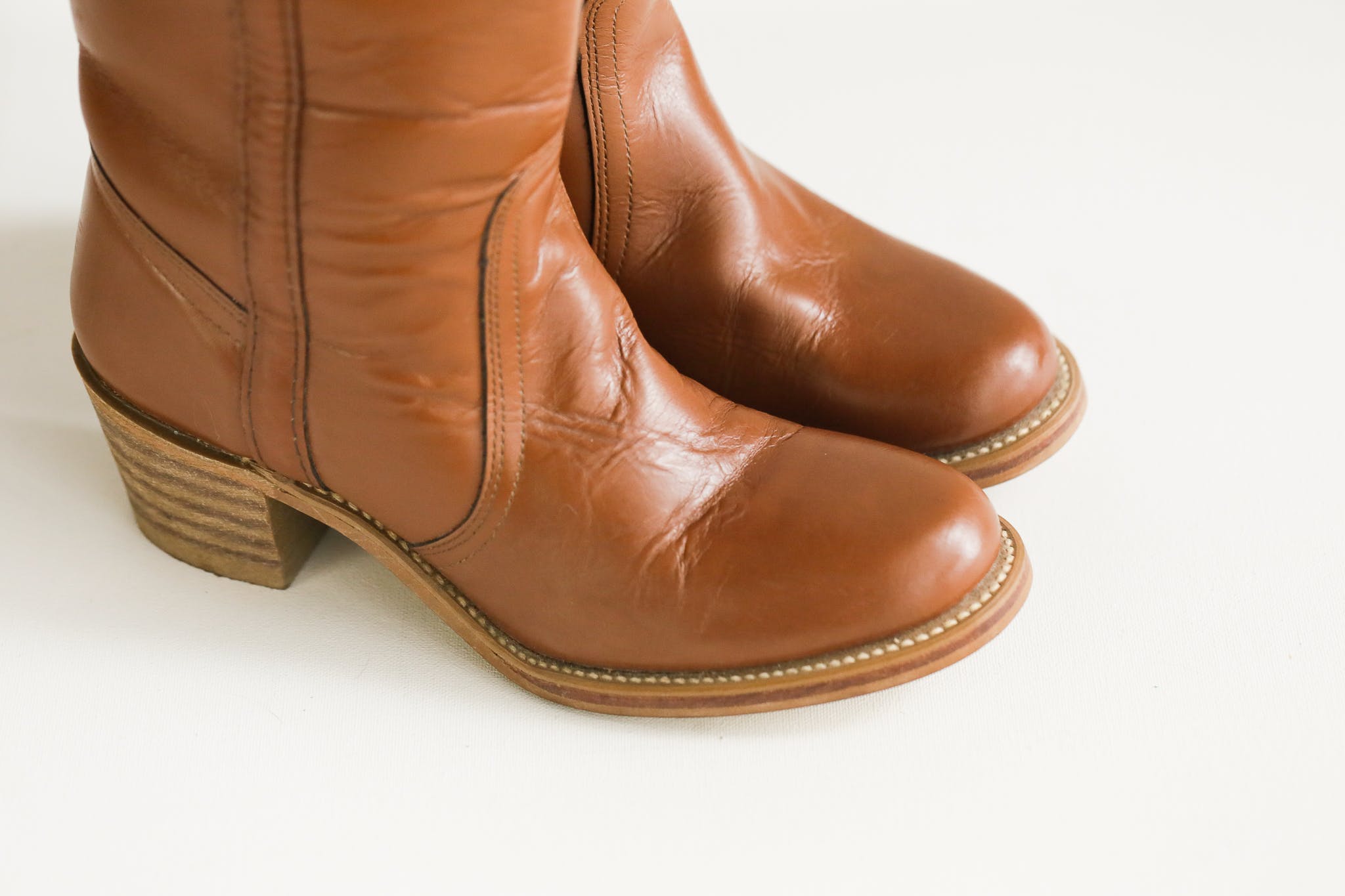 Vintage Tall Brown Leather Knee High Western Style Boots by Frye ...