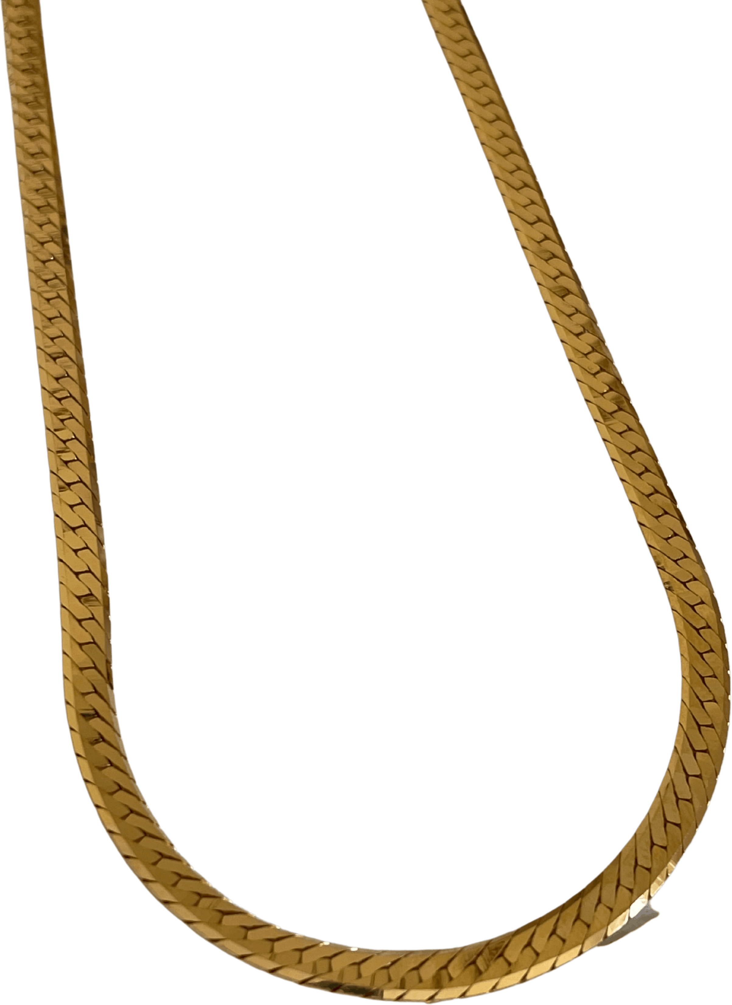 Vintage 90's Bright Gold Herringbone Chain Shop THRILLING