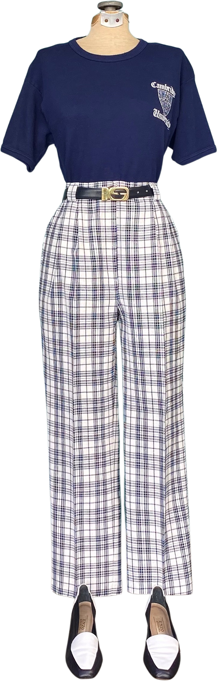 Vintage Plaid 80's Trousers High Waisted Plaid Pants by Darlyn