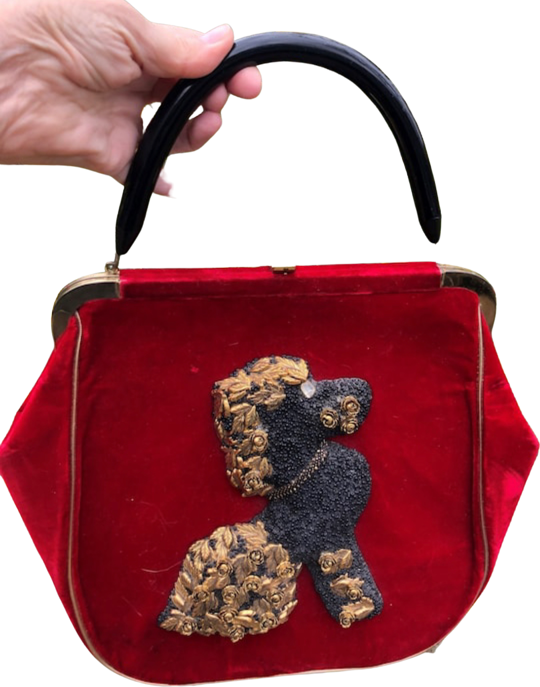 RARE offers 1950s Jolles Red Poodle Handbag