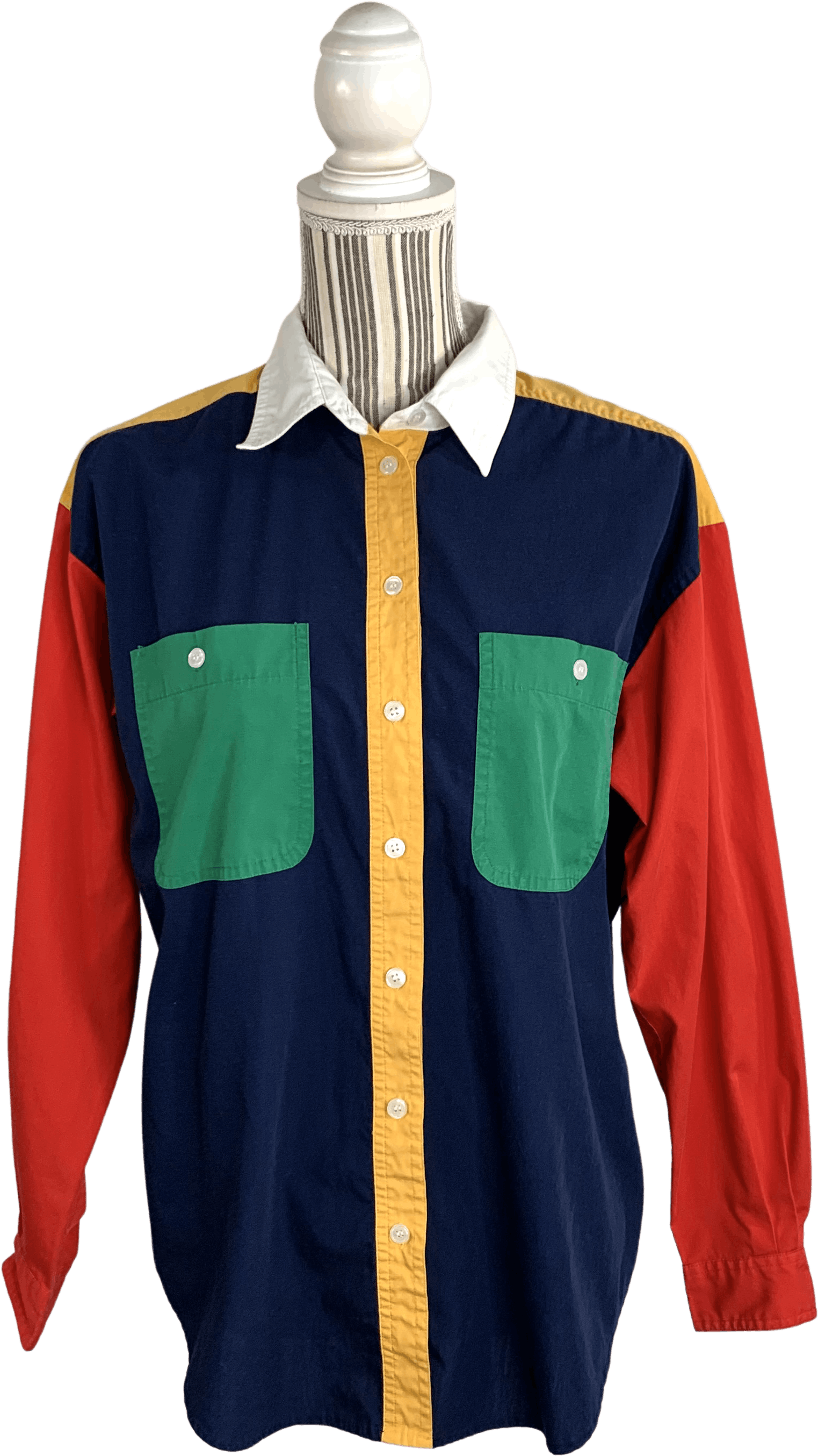 Vintage Cabin Creek Colorblock Button Up Shirt Shop THRILLING