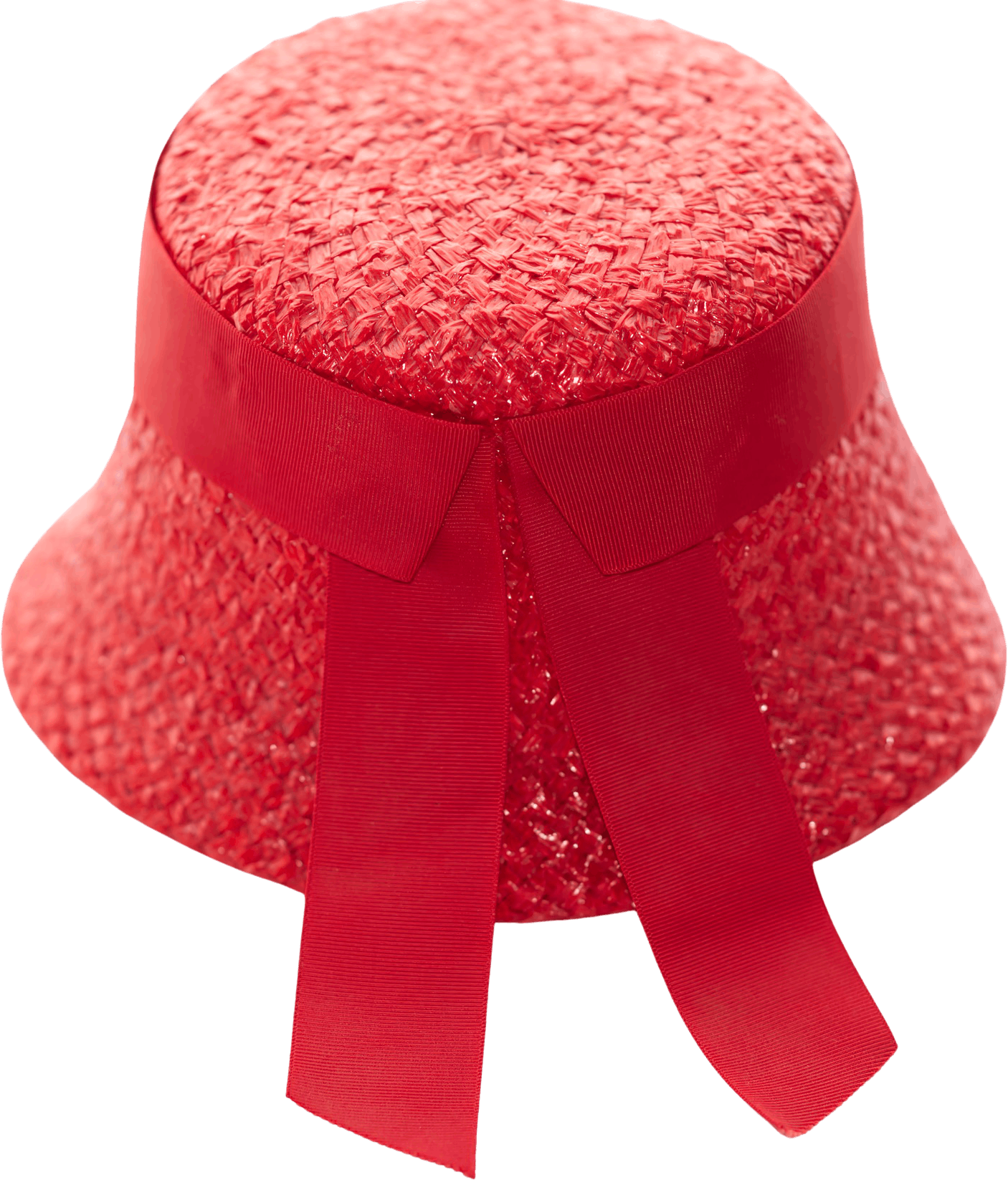 Vintage 60’s Red Straw Bucket Hat Shop THRILLING