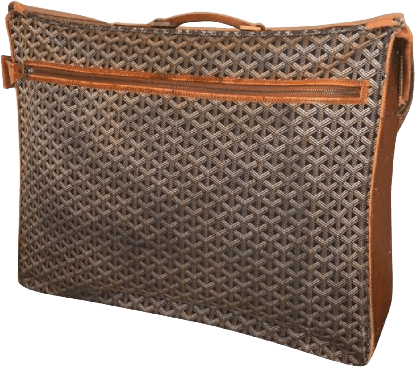 Lot - GOYARD Suitcase in Goyard canvas, natural leather and lozine
