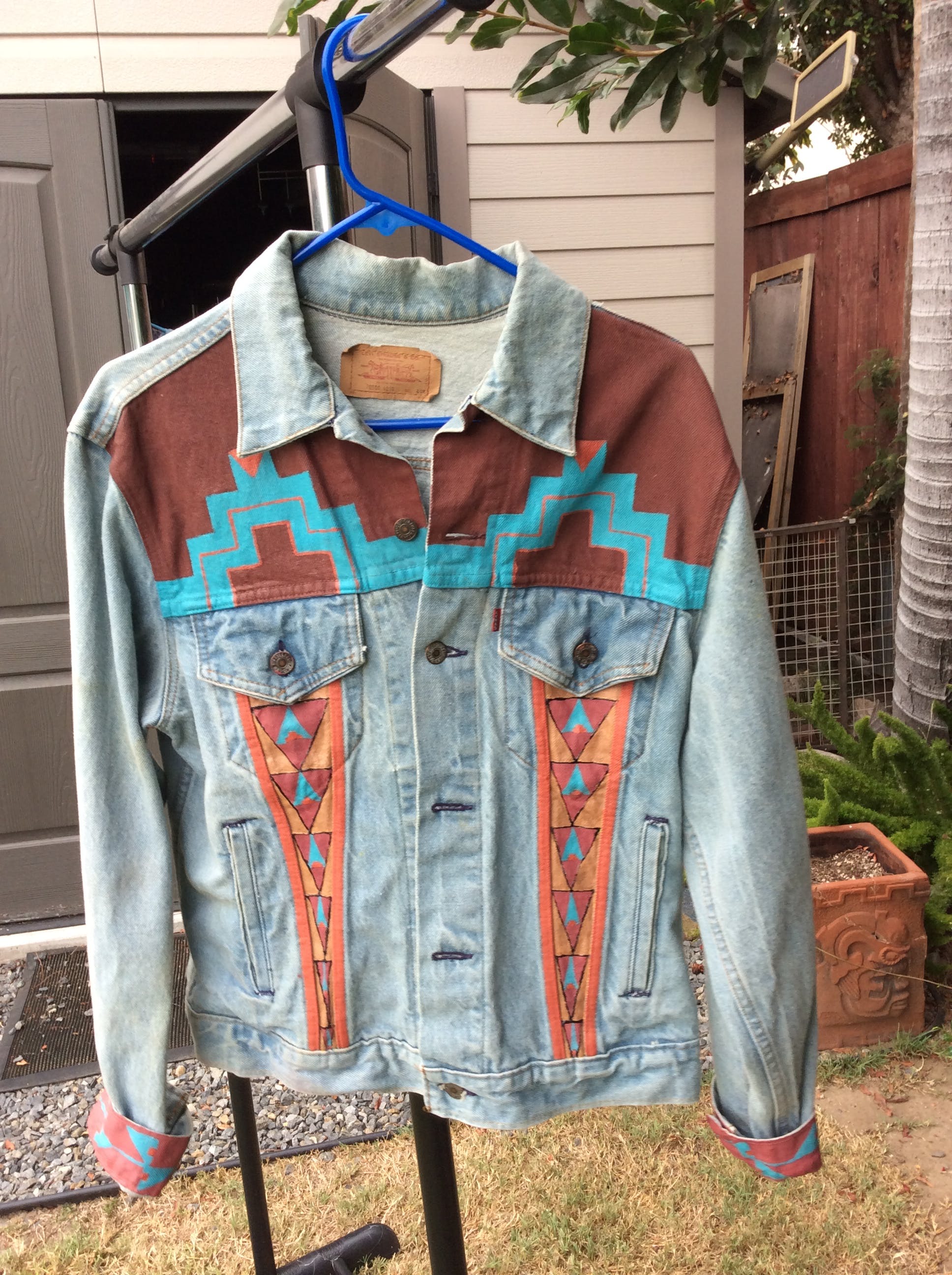 Vintage 80's Painted and Studded Hollywood Denim Jacket by Levi's