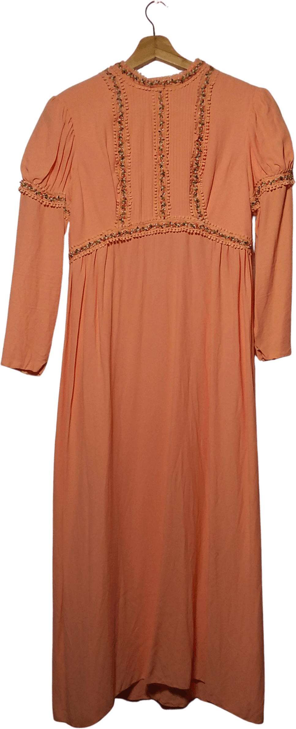 Vintage 70's Romantic Coral Dress Shop THRILLING