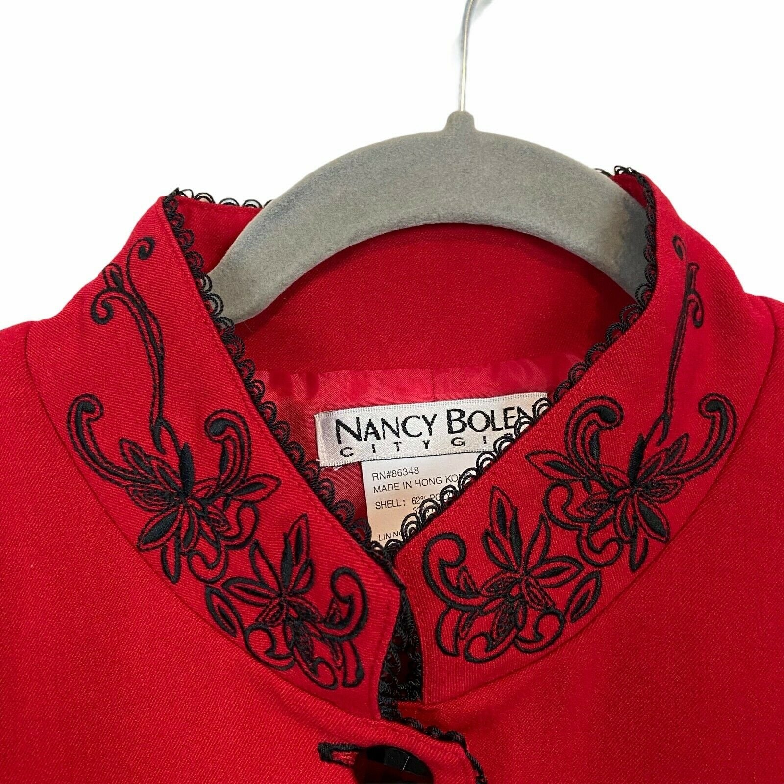 Vintage Nancy Bolen Womens Red Black Blazer Jacket Size 12 by Nancy Bolen
