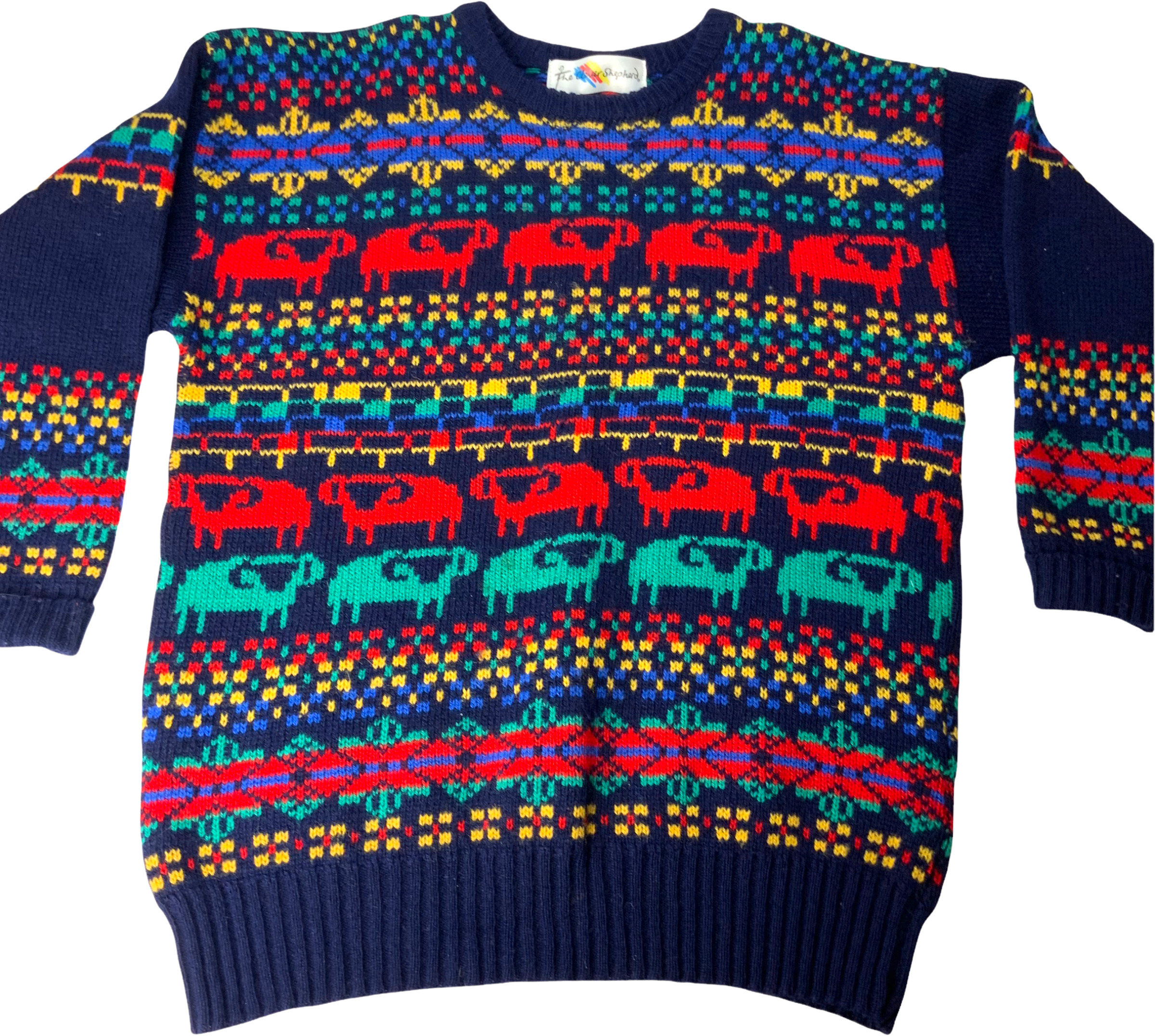 Vintage 90s Knit In Britian Pullover Shetland Wool Sweater By The