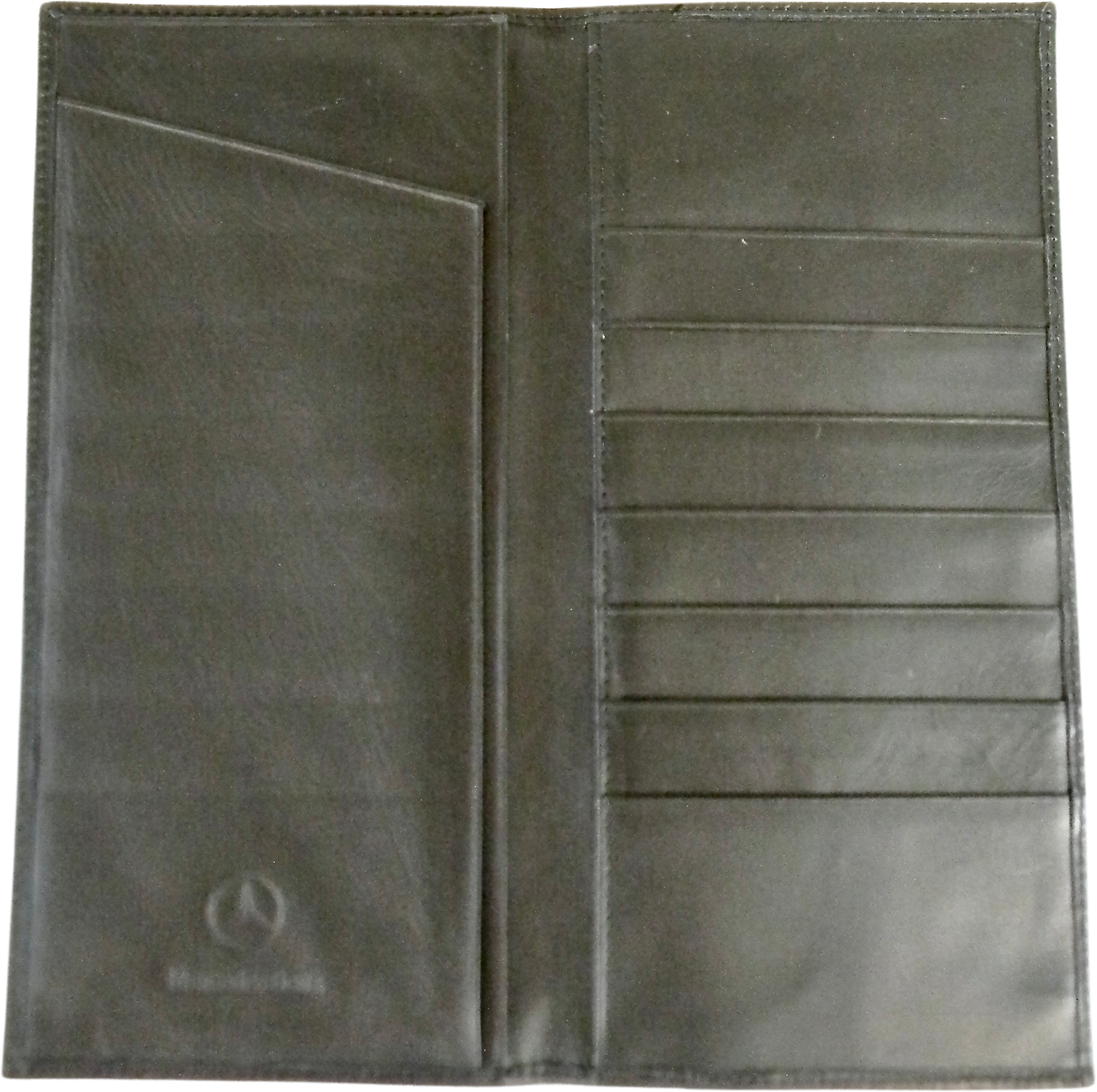 Vintage 00s Black Leather Card Holder Travel Folio Wallet By