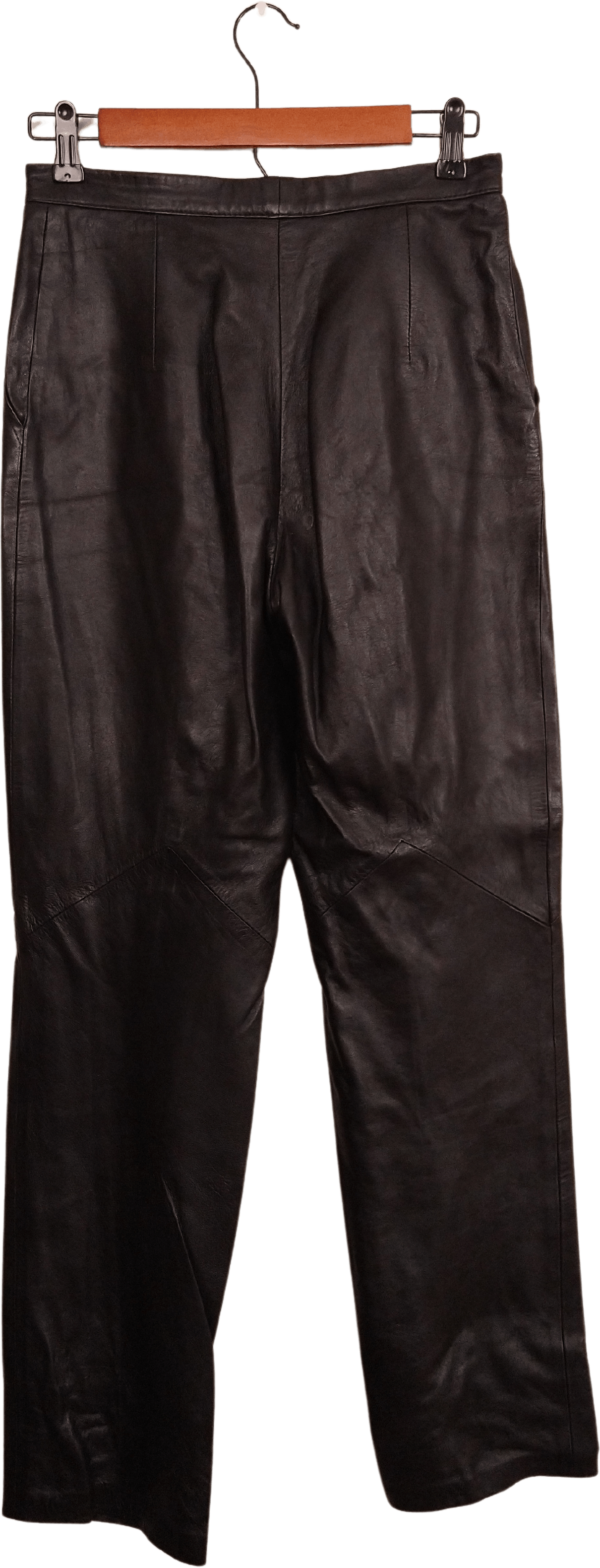 90’s Black High Waist Straight Leg Leather Pants by Jacqueline Ferrar main image 0
