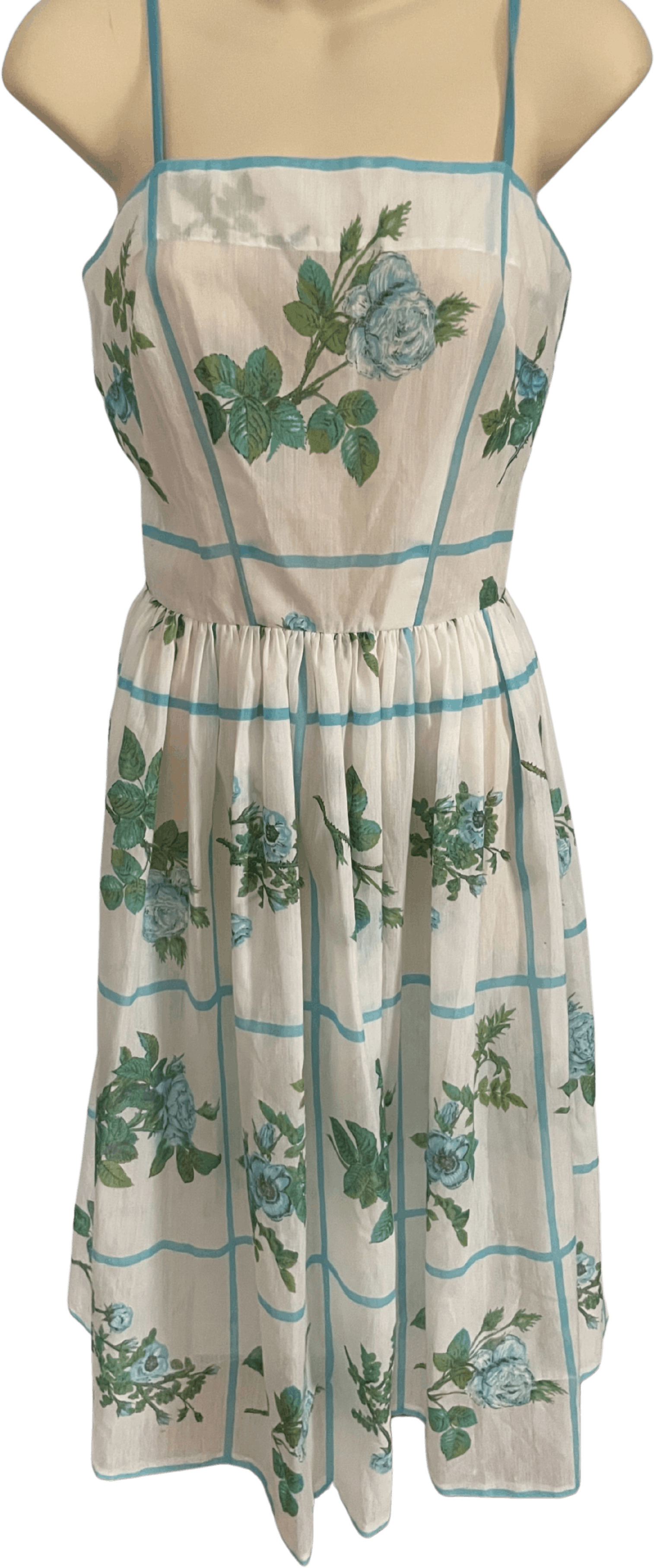 Vintage 50’s Blue Rose Print Sundress | Shop THRILLING