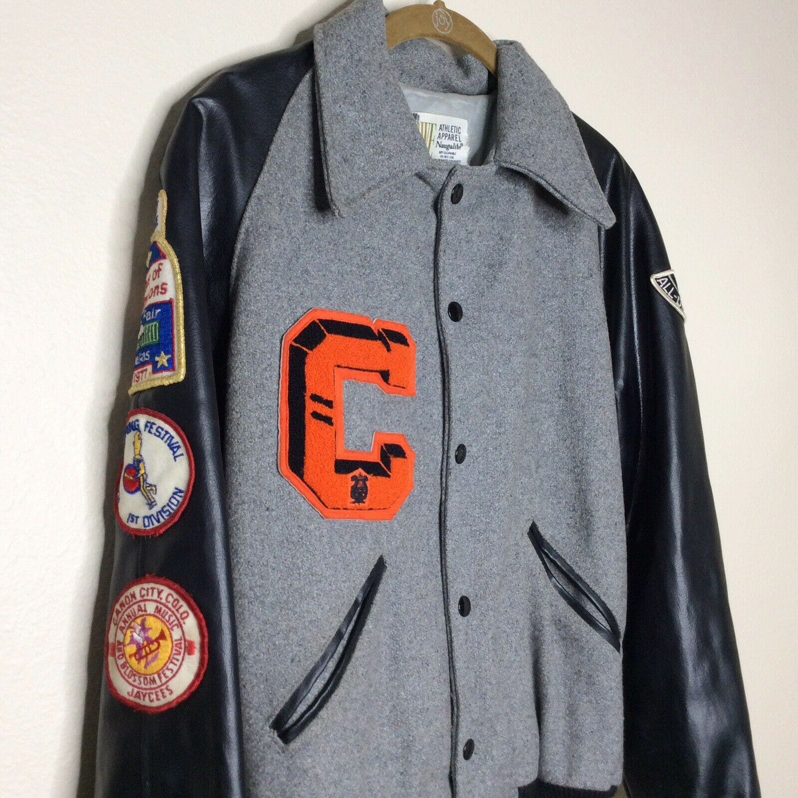 Vintage 70's Letterman Jacket Naugalite Varsity Patches by Howe